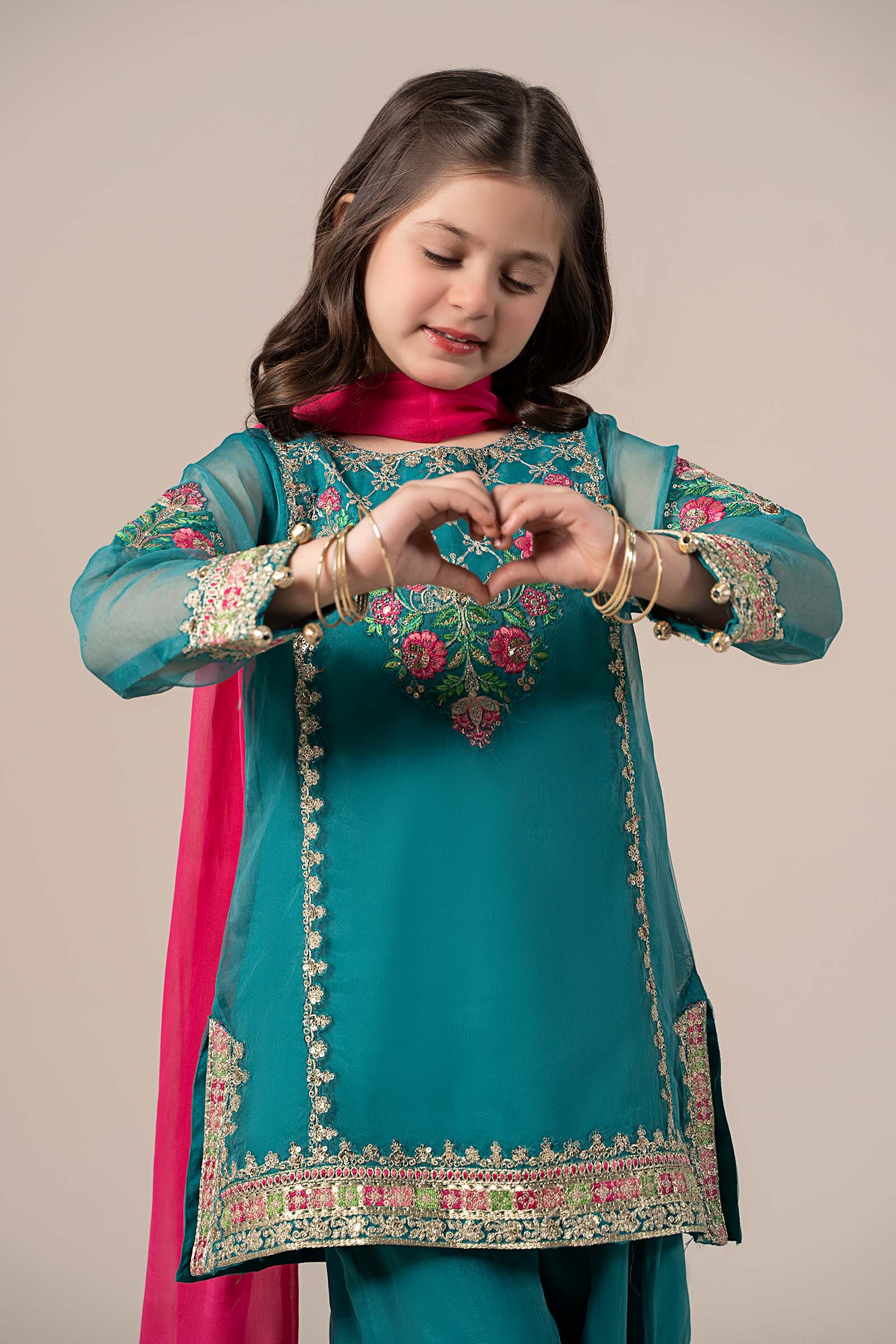 3 Piece Embroidered Organza Suit - Image 2