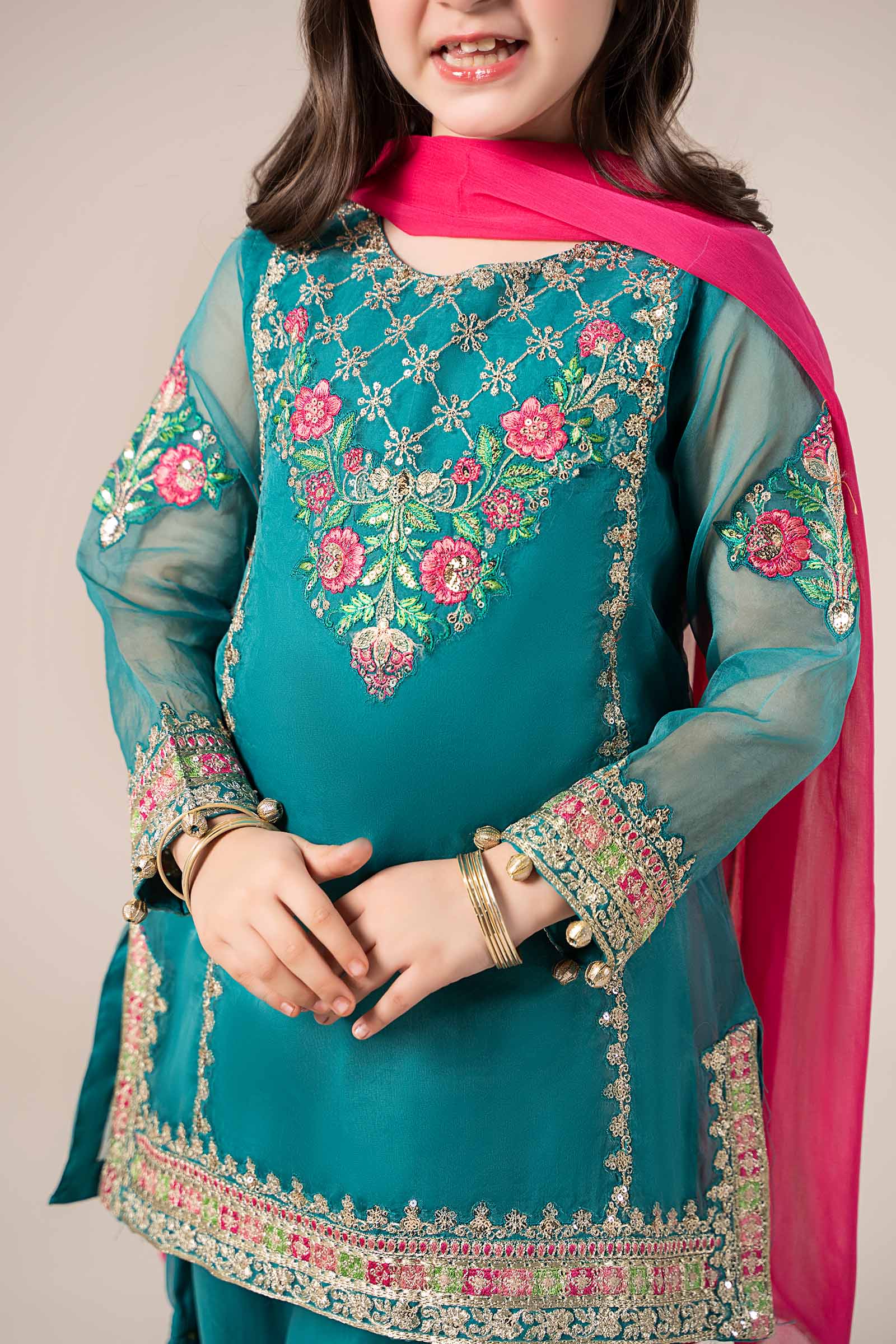 3 Piece Embroidered Organza Suit - Image 3