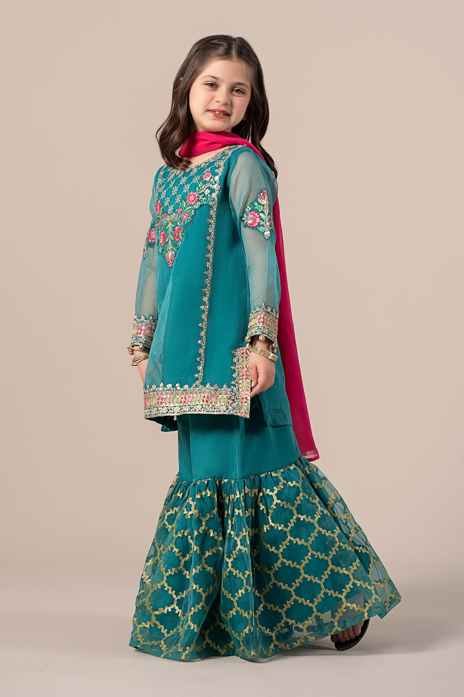3 Piece Embroidered Organza Suit - Image 5