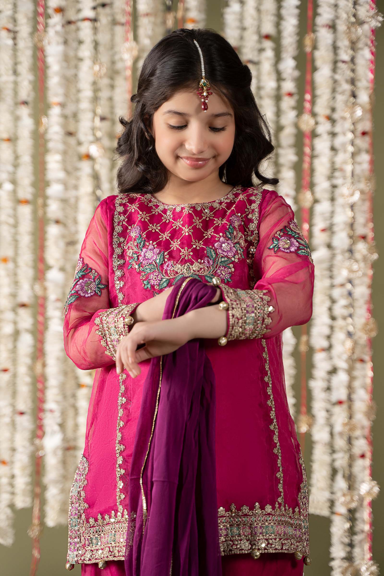 3 Piece Embroidered Organza Suit - Image 2
