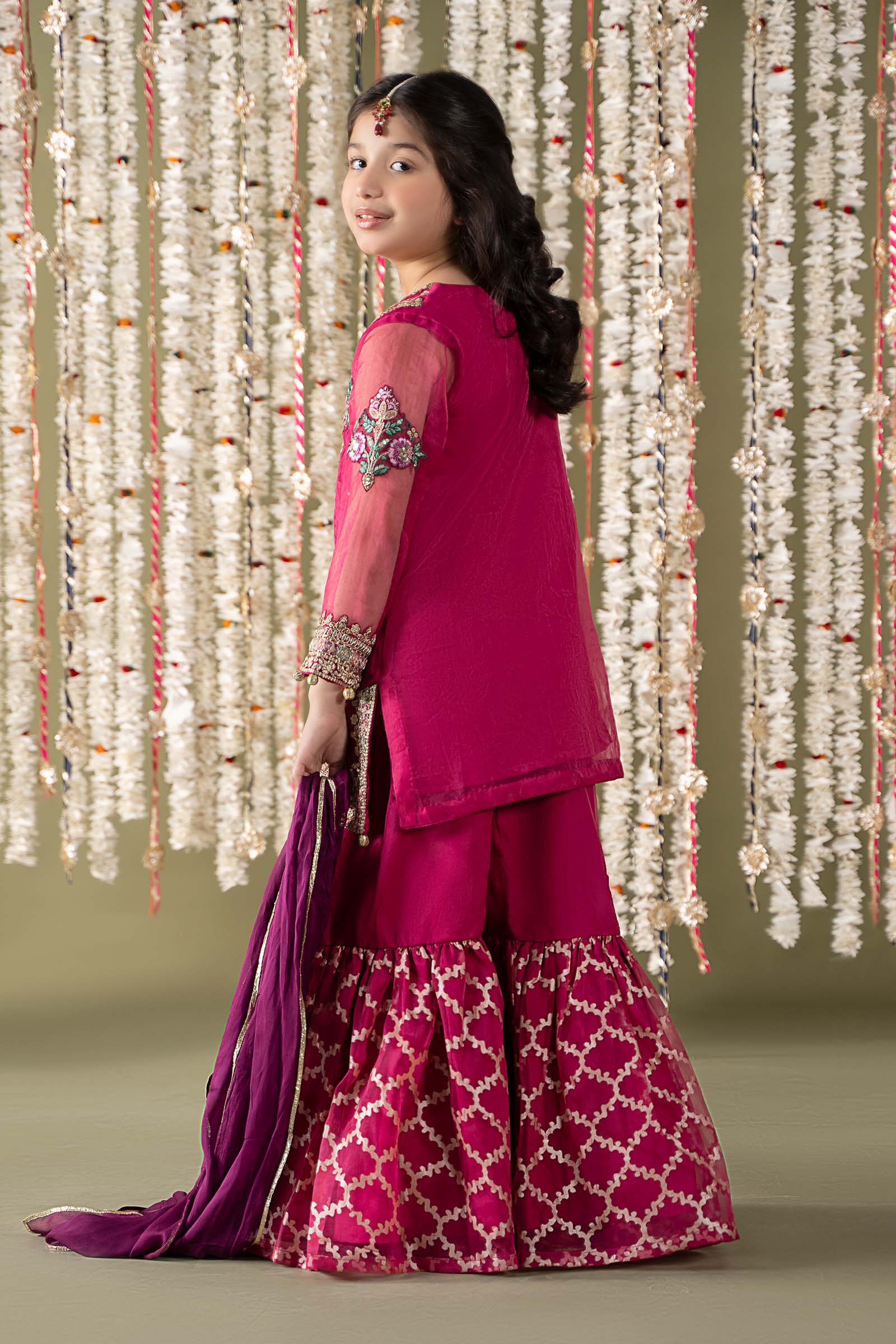 3 Piece Embroidered Organza Suit - Image 5