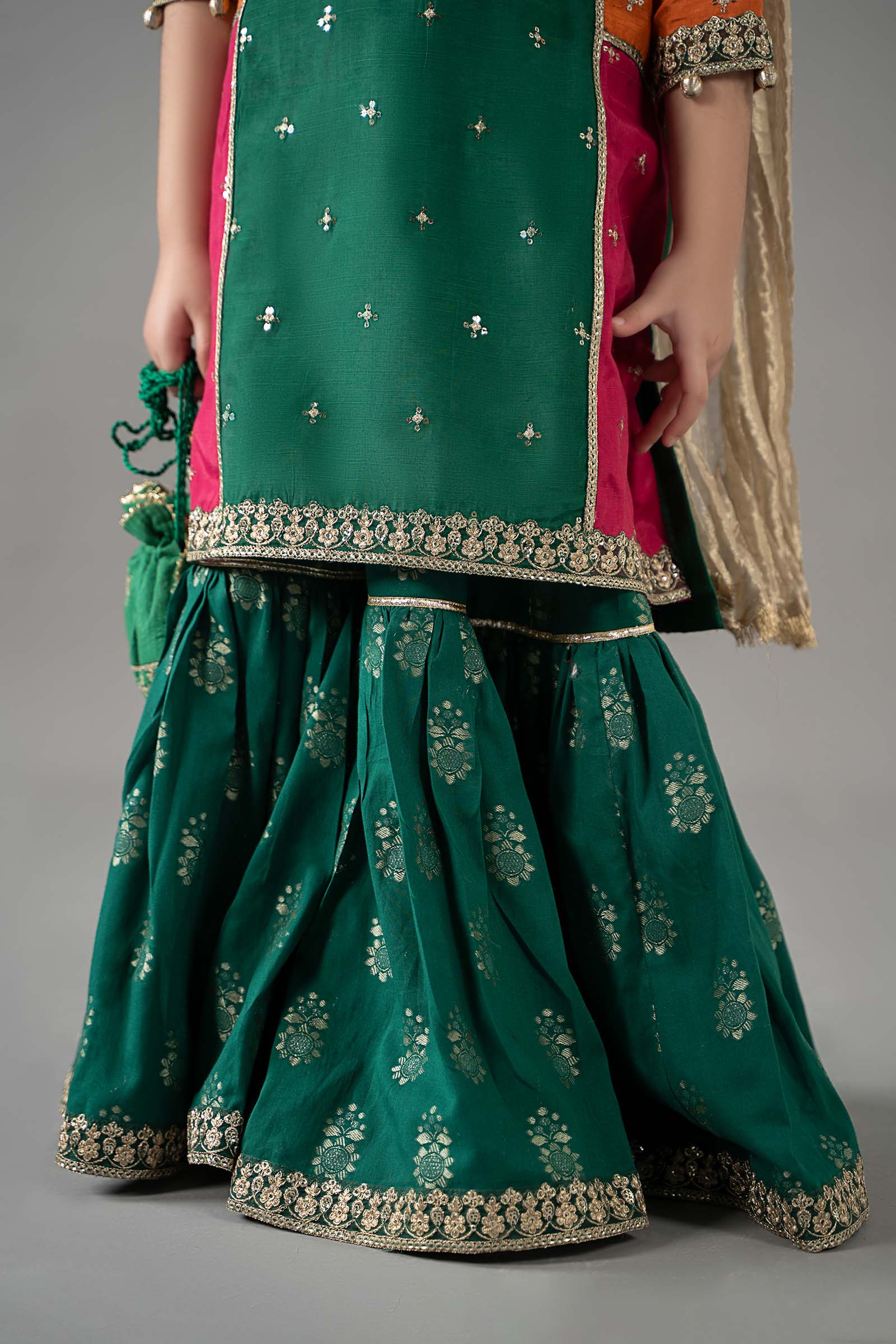 3 Piece Embroidered Raw Silk Suit - Image 5