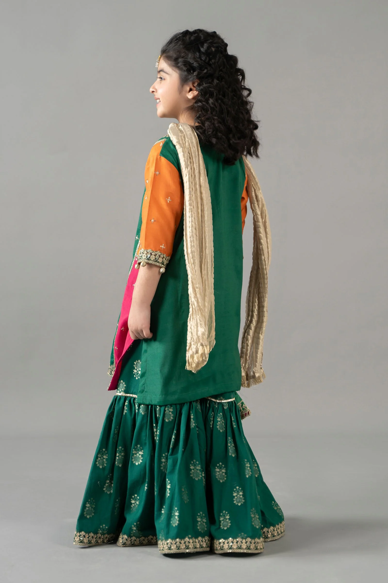 3 Piece Embroidered Raw Silk Suit - Image 6