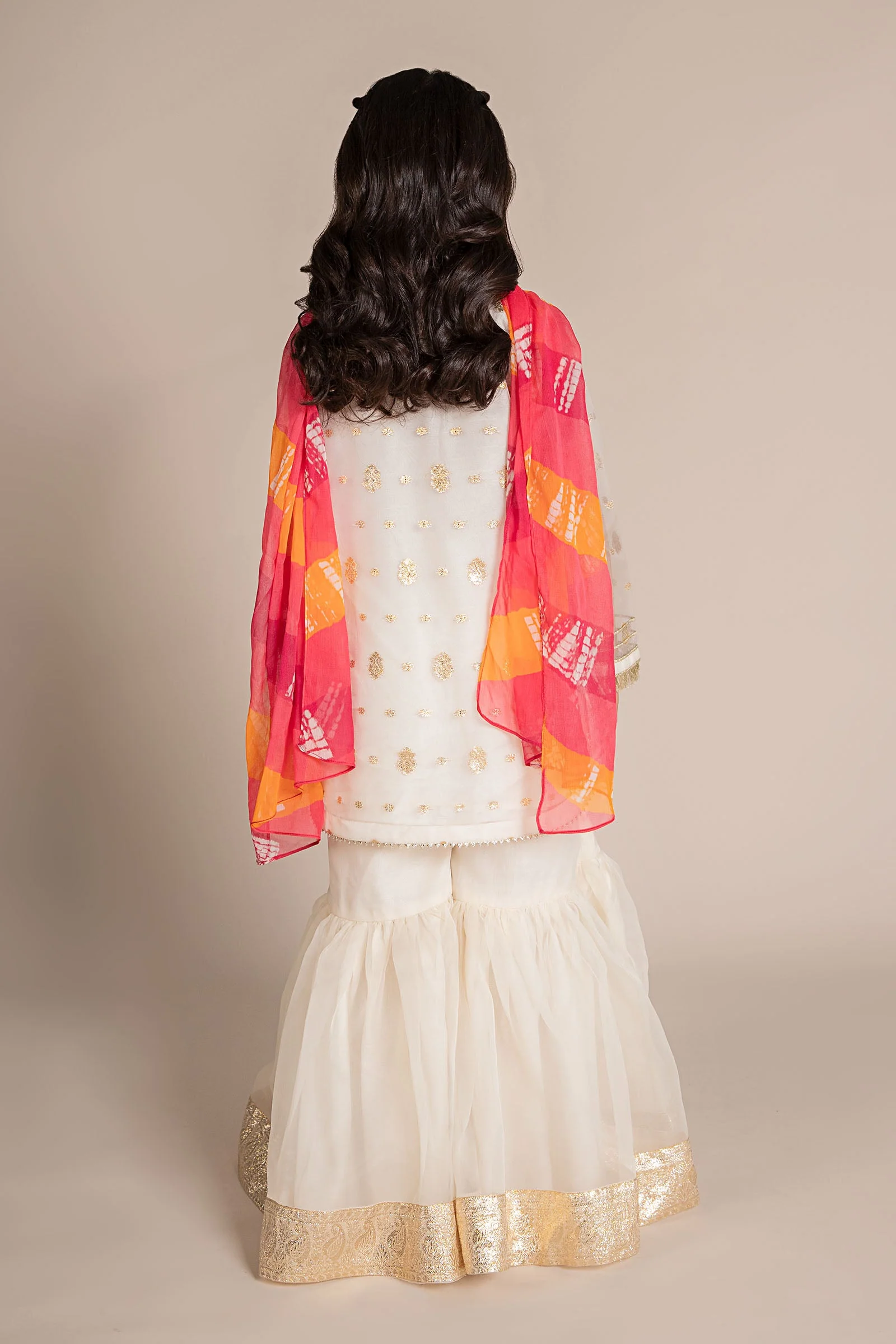 3 Piece Embroidered Organza Lurex Suit - Image 5