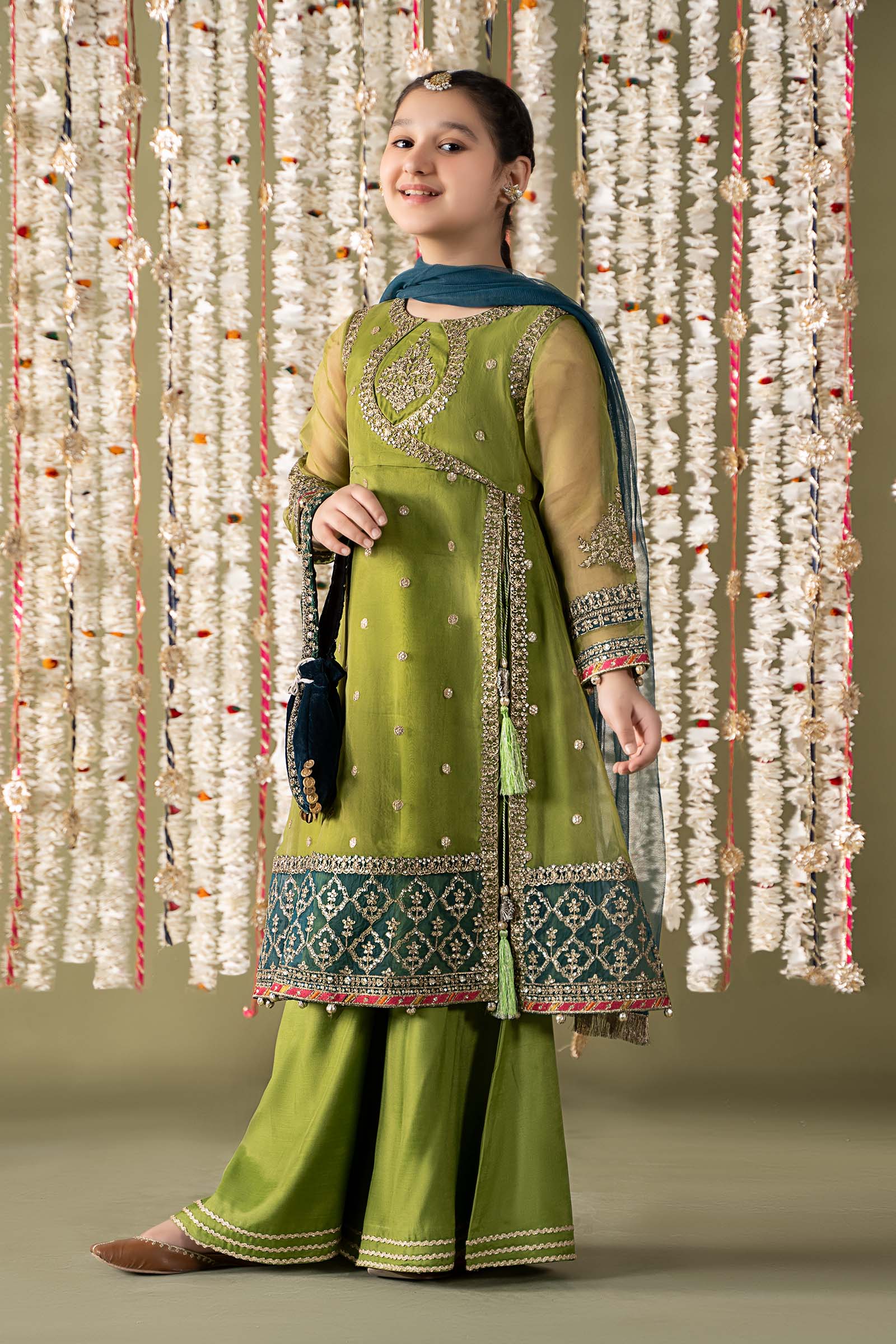 3 Piece Embroidered Organza Suit - Image 4