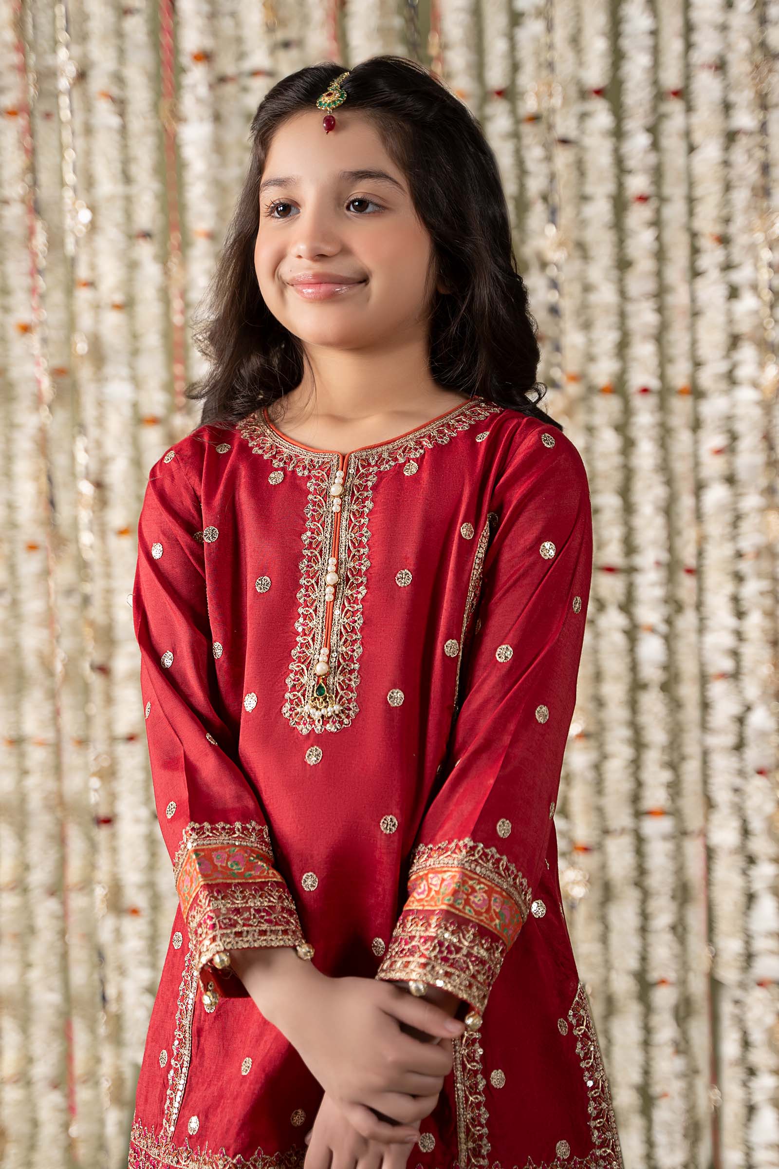 3 Piece Embroidered Raw Silk Suit - Image 2