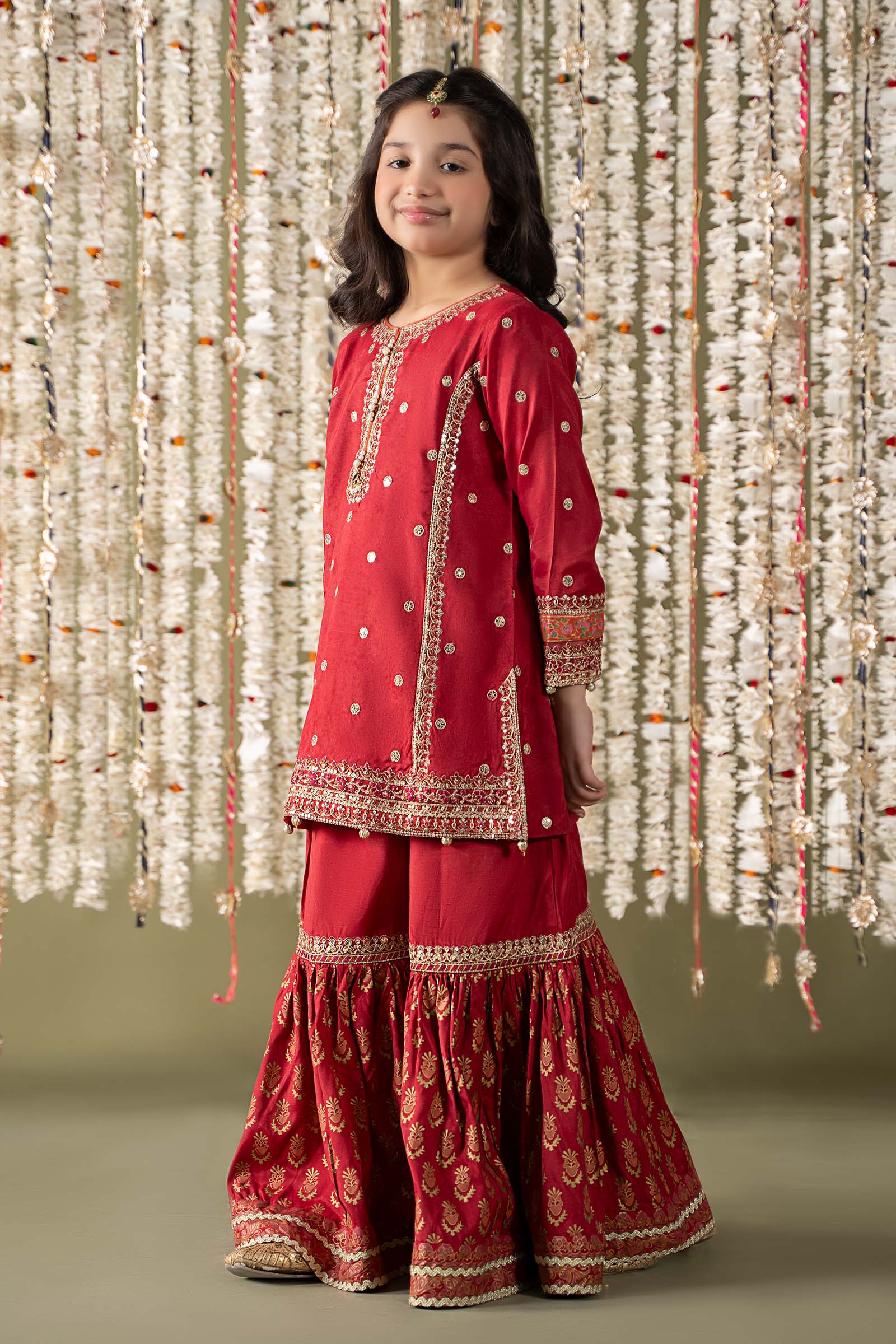 3 Piece Embroidered Raw Silk Suit - Image 3