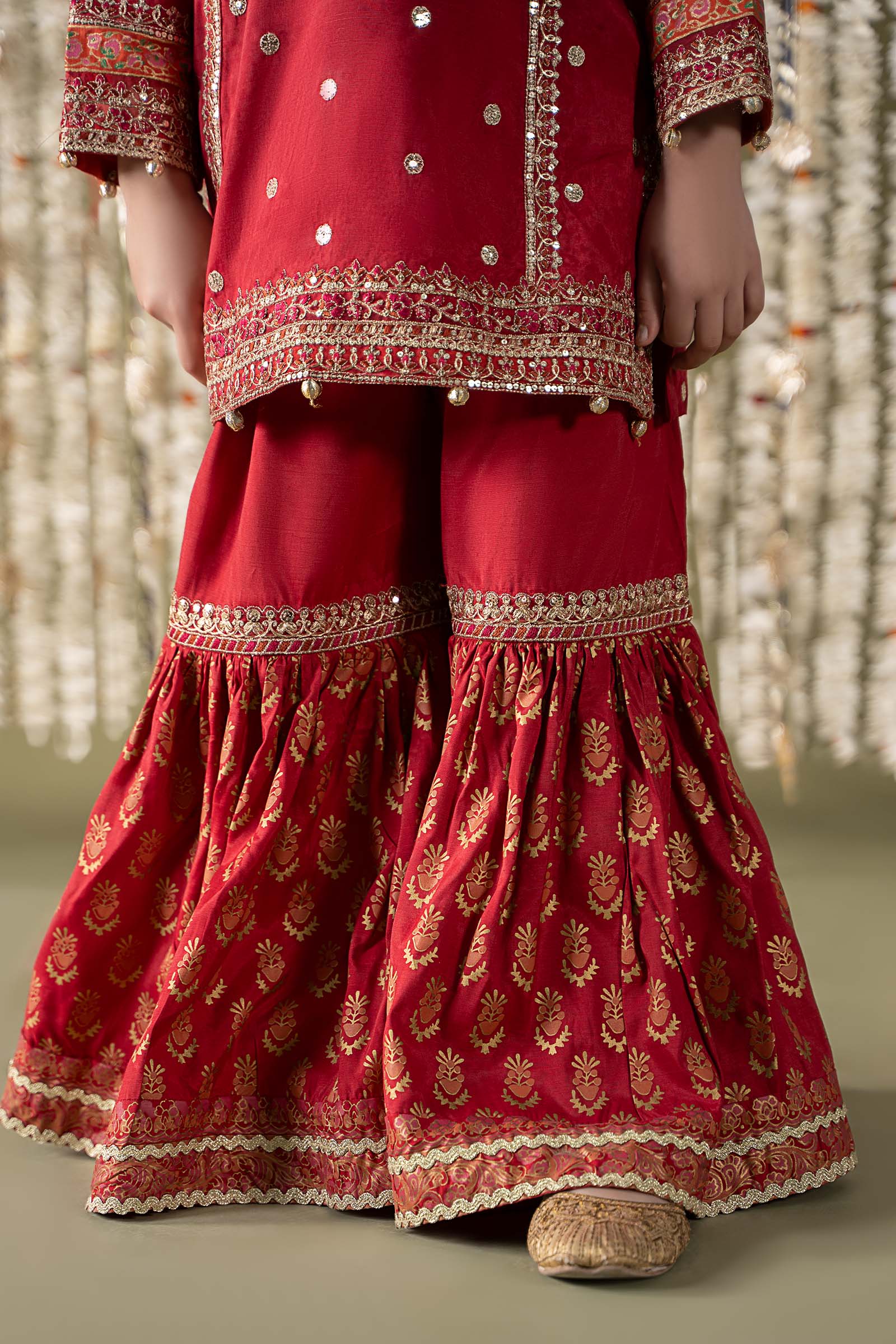 3 Piece Embroidered Raw Silk Suit - Image 4