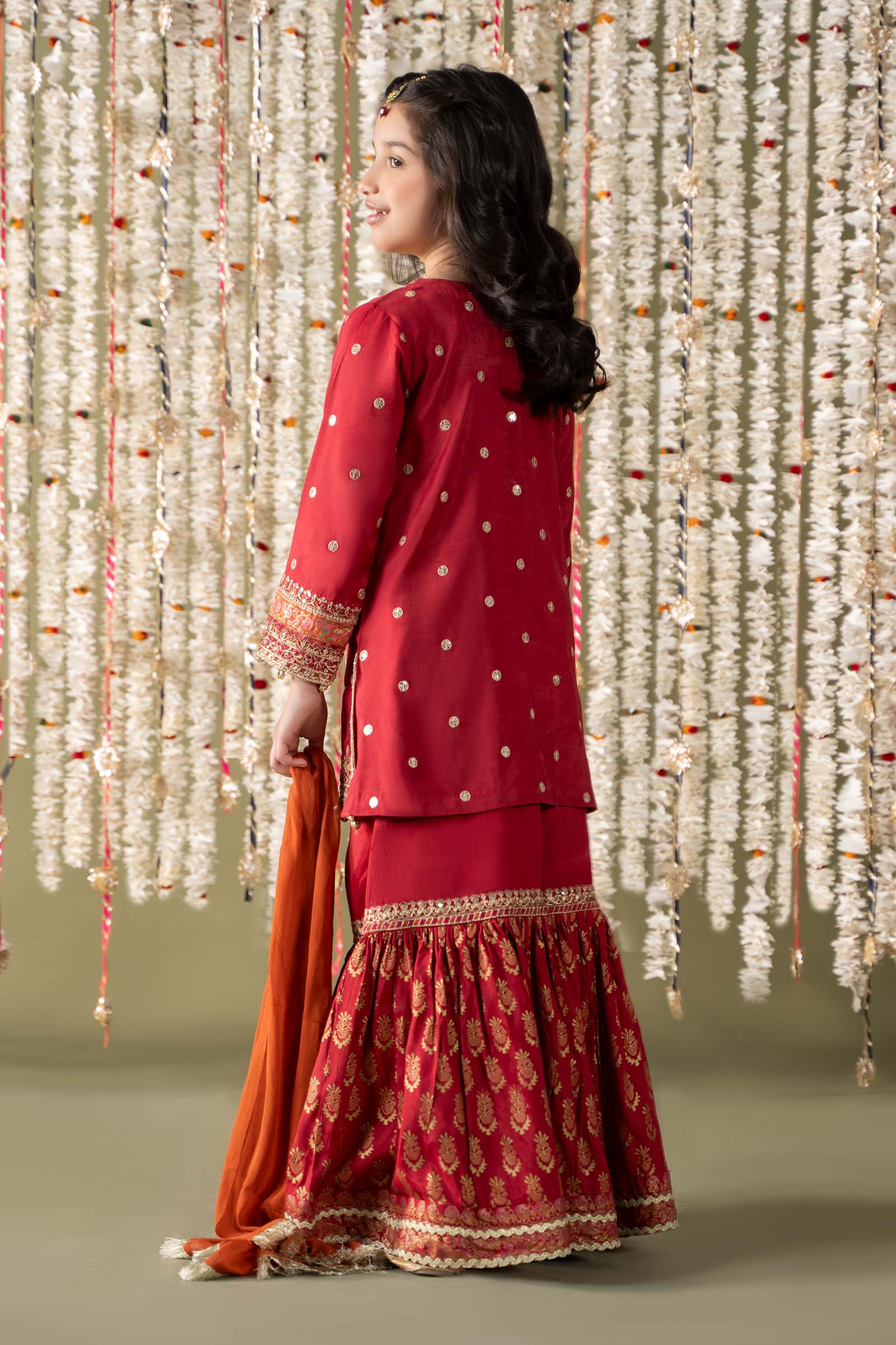 3 Piece Embroidered Raw Silk Suit - Image 5