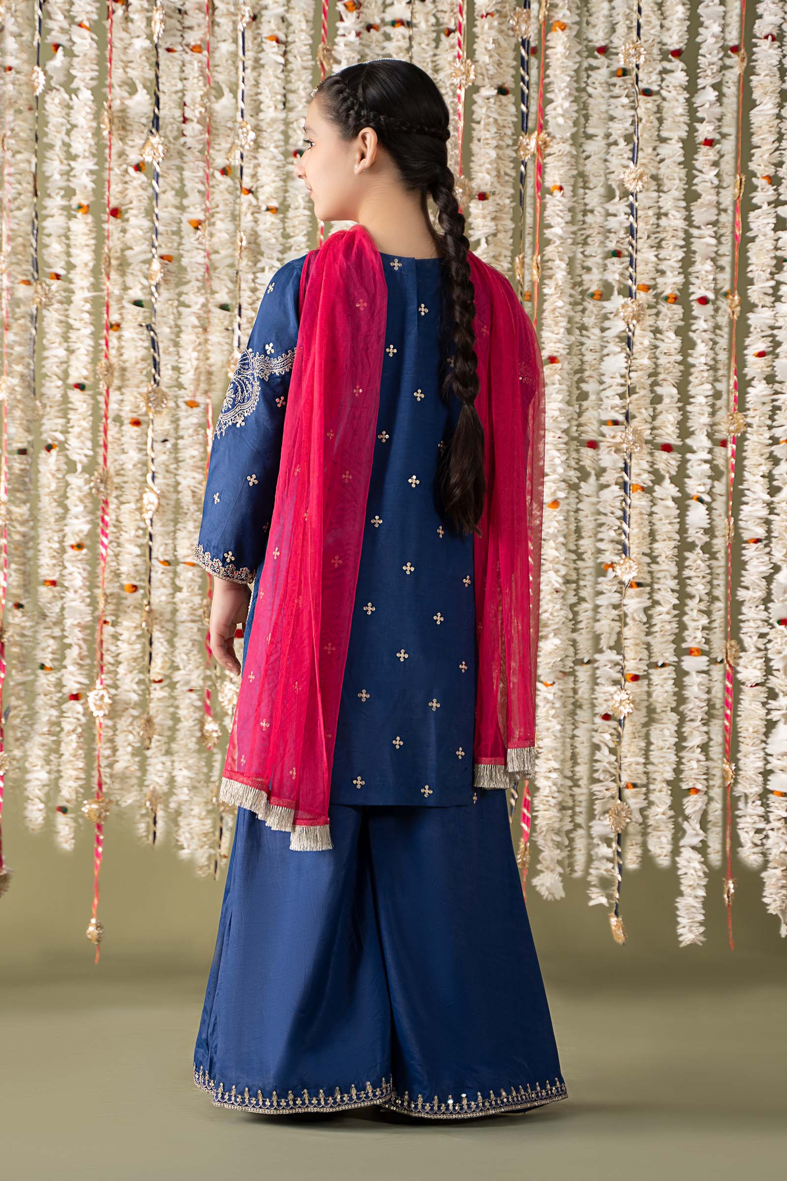 3 Piece Embroidered Raw Silk Suit - Image 7