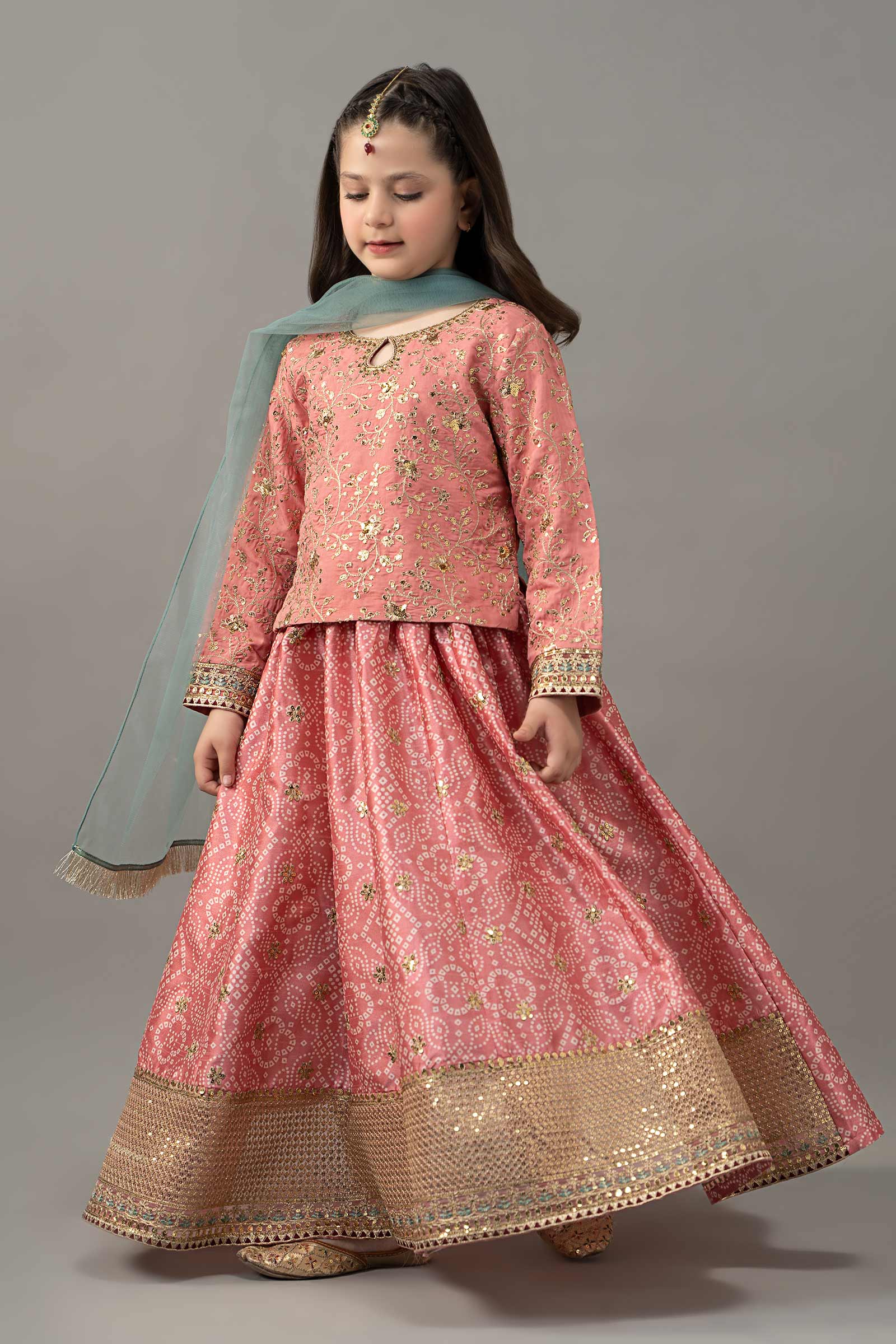 3 Piece Embroidered Raw Silk Suit - Image 4