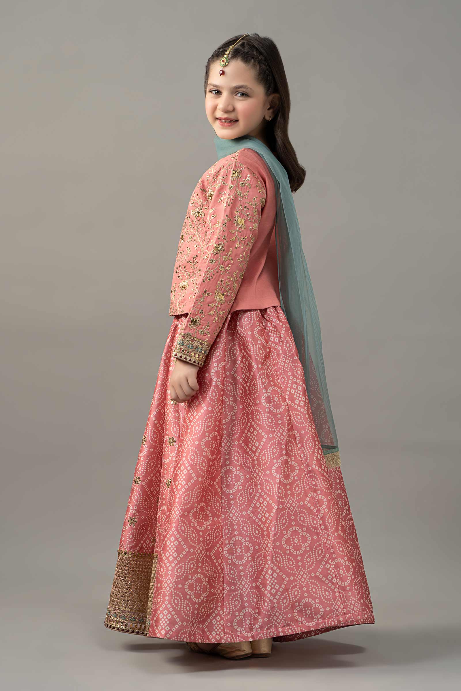 3 Piece Embroidered Raw Silk Suit - Image 7