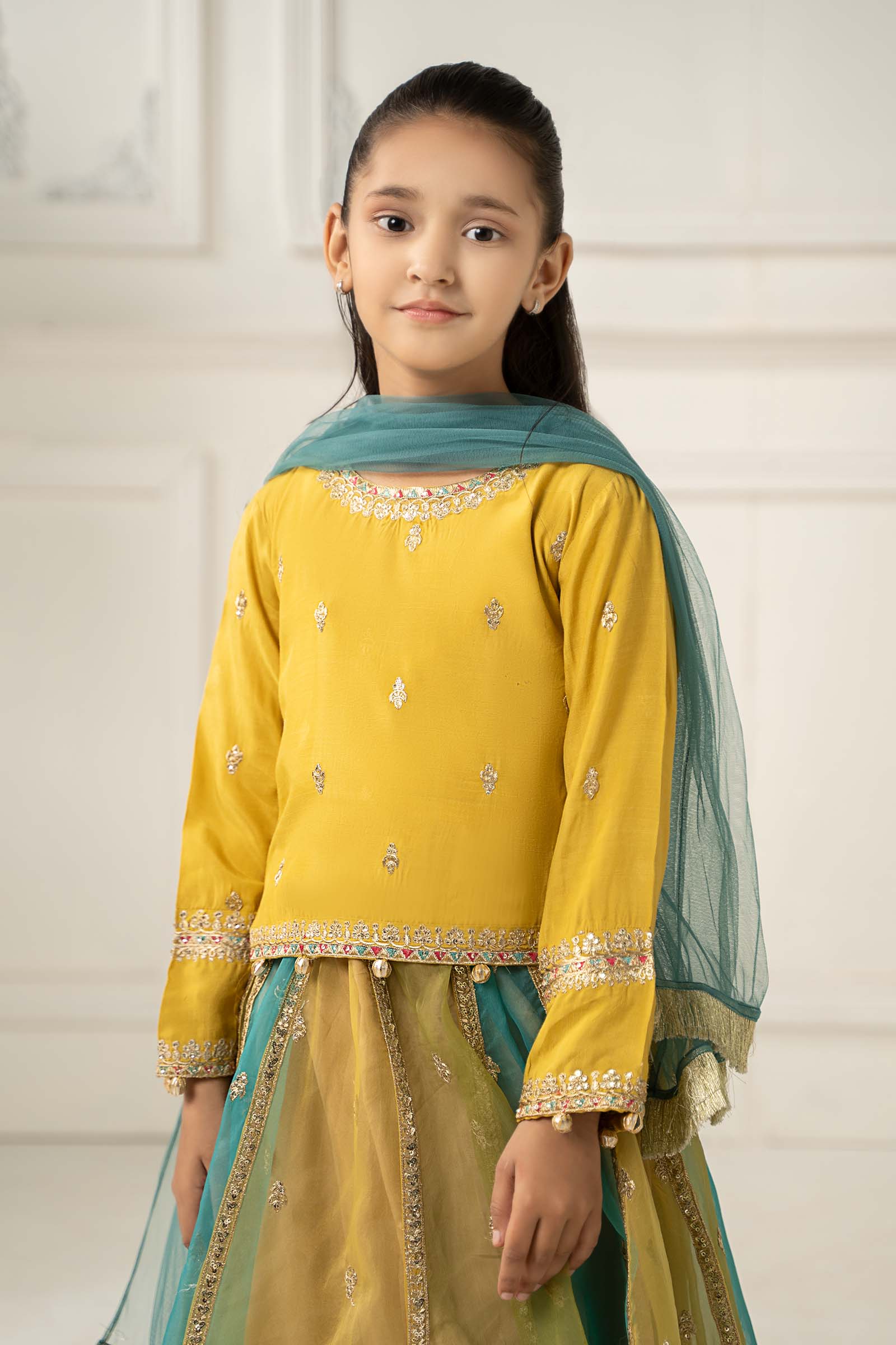 3 Piece Embroidered Raw Silk Suit - Image 2