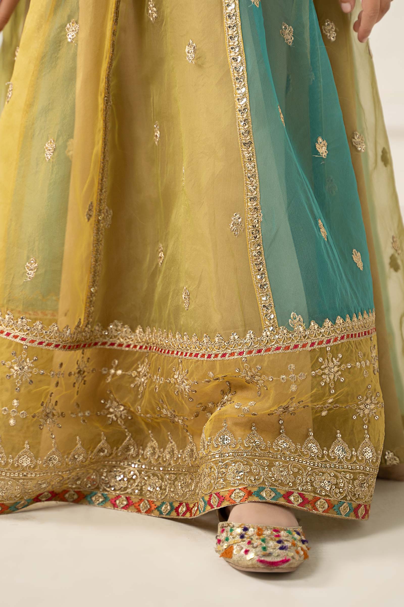 3 Piece Embroidered Raw Silk Suit - Image 4
