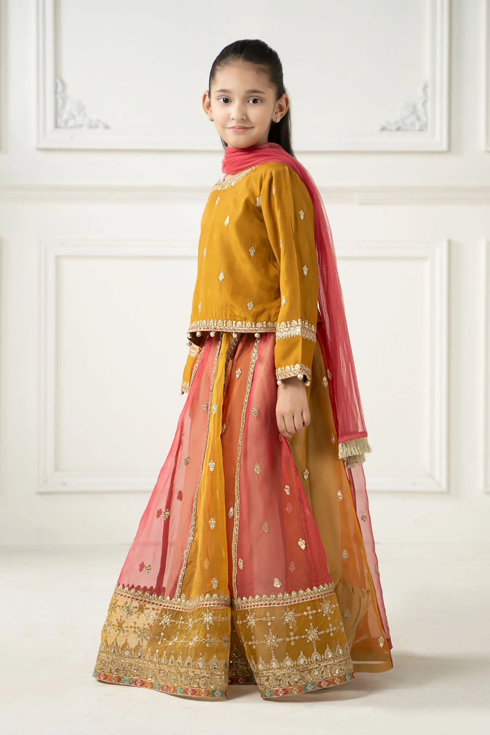 3 Piece Embroidered Raw Silk Suit - Image 4