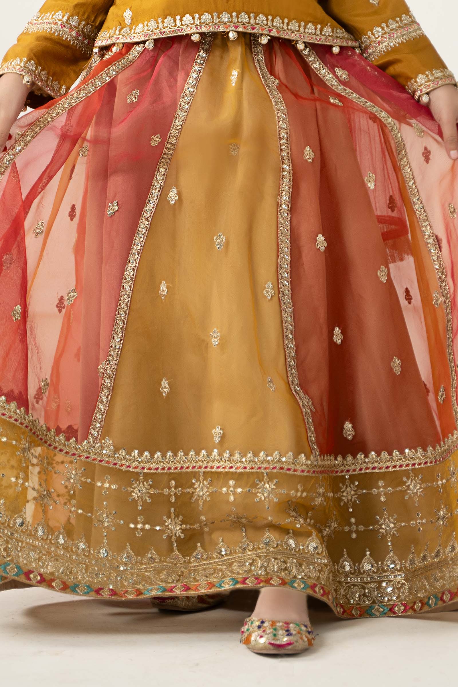 3 Piece Embroidered Raw Silk Suit - Image 5