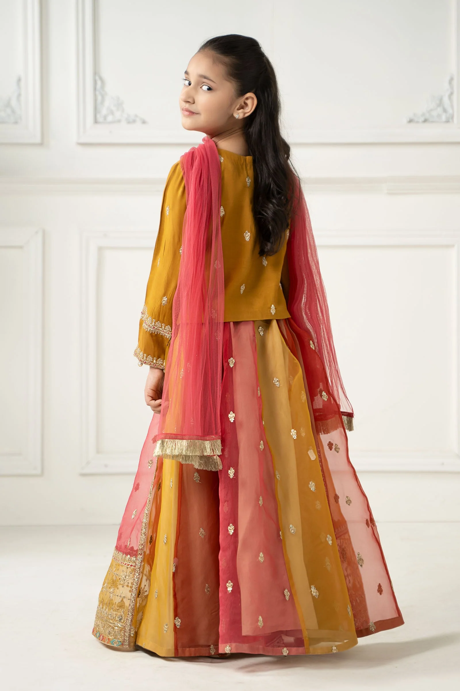 3 Piece Embroidered Raw Silk Suit - Image 6