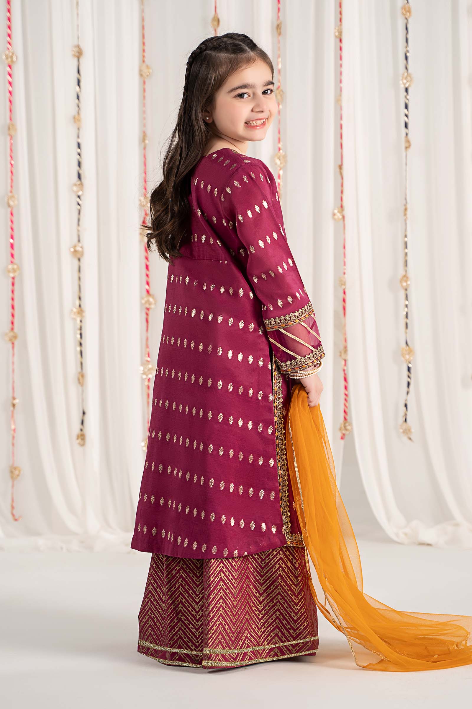 3 Piece Embroidered Raw Silk Suit - Image 7