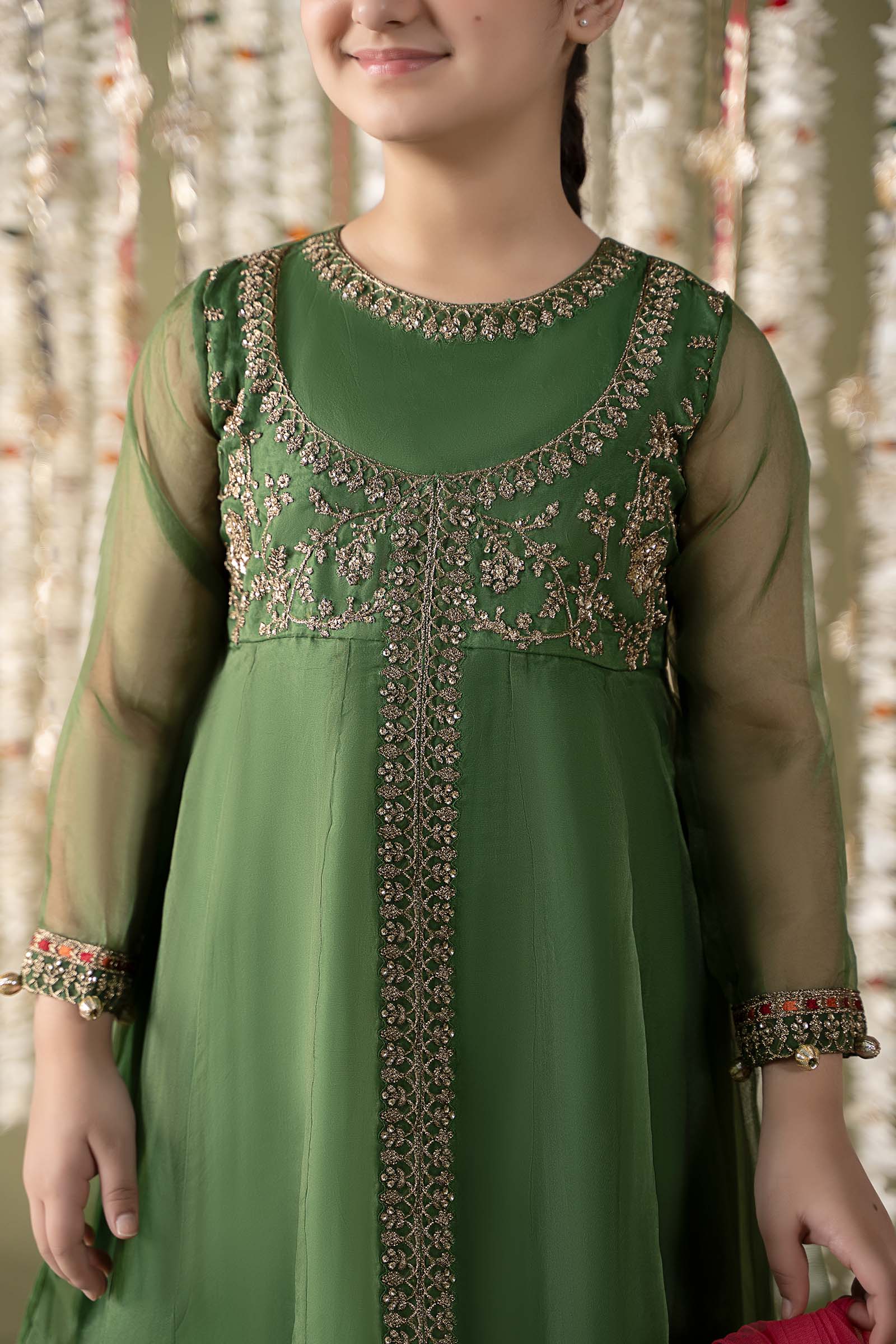 3 Piece Embroidered Organza Suit - Image 3
