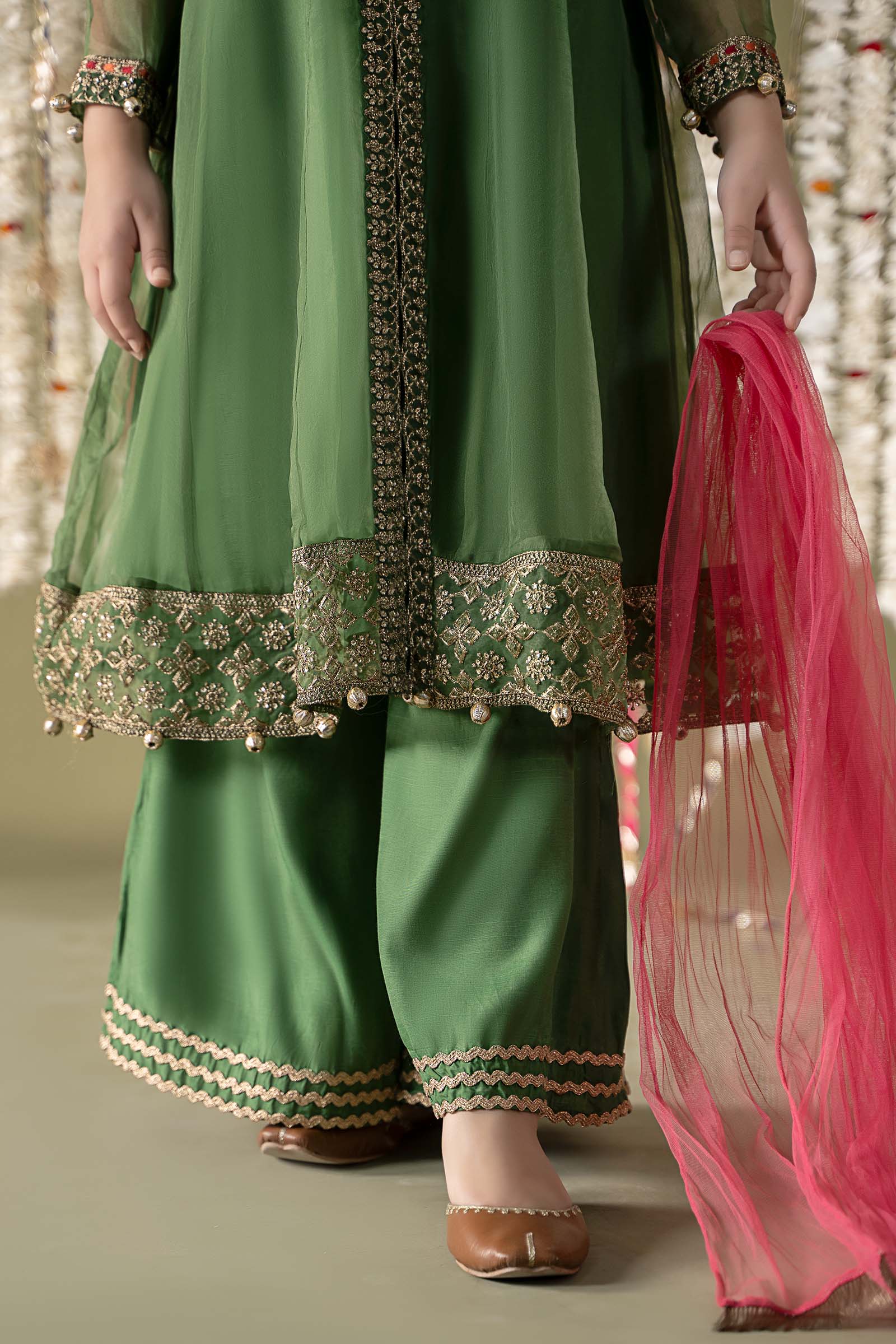 3 Piece Embroidered Organza Suit - Image 4