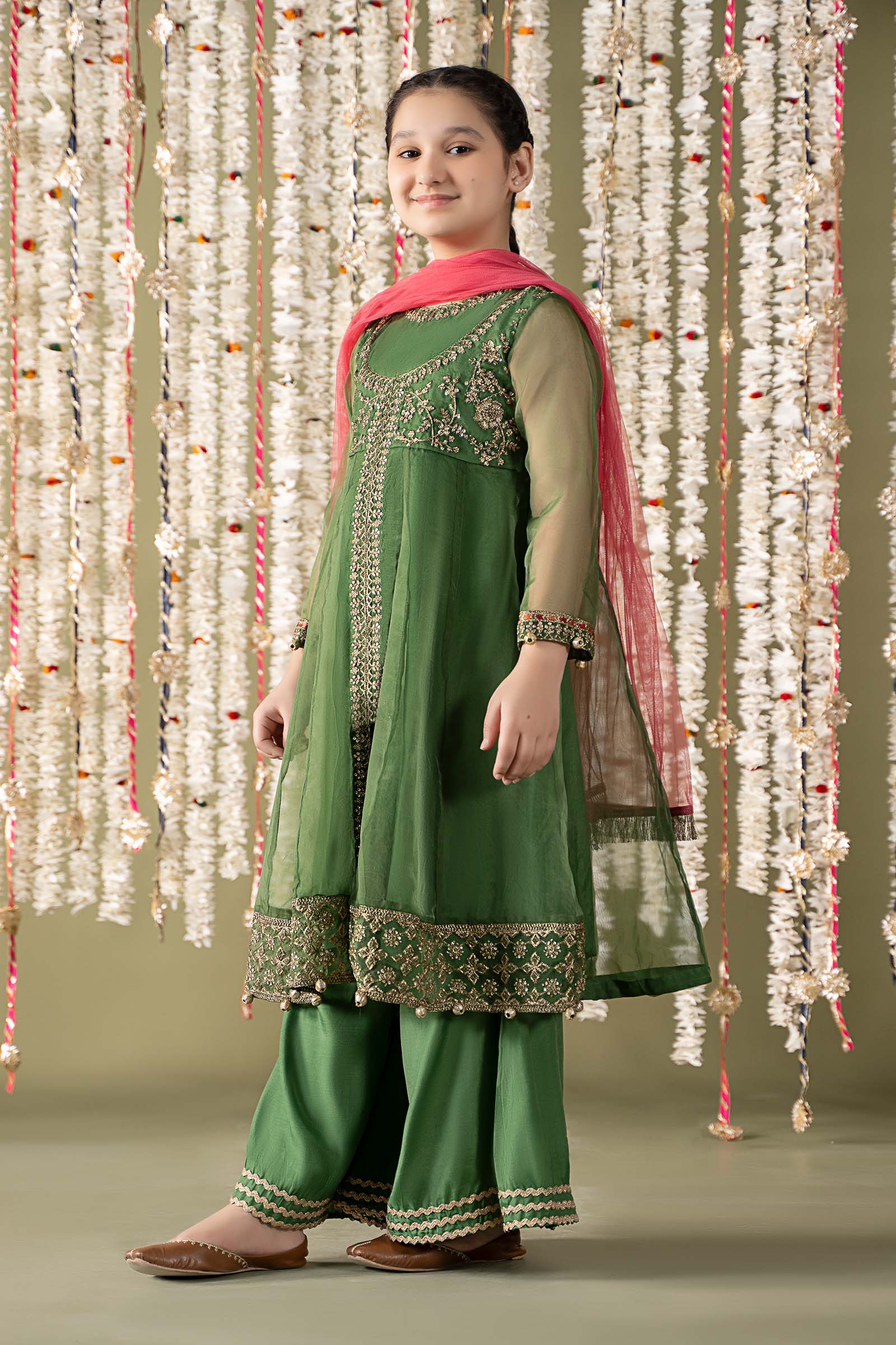 3 Piece Embroidered Organza Suit - Image 5