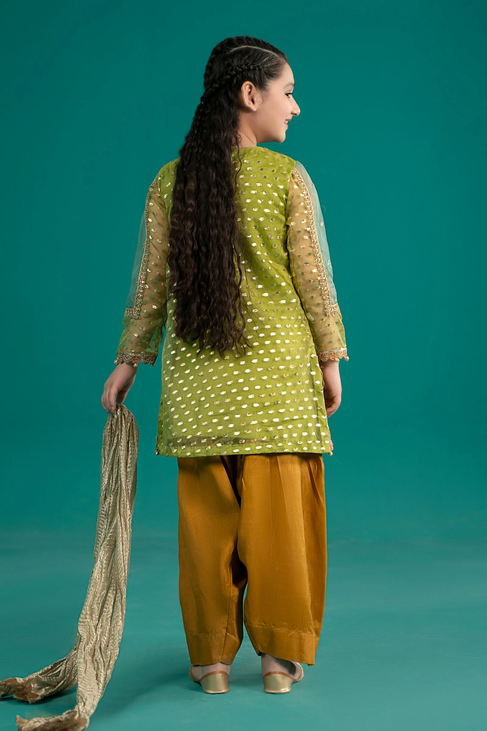 3 Piece Embroidered Organza Suit - Image 6