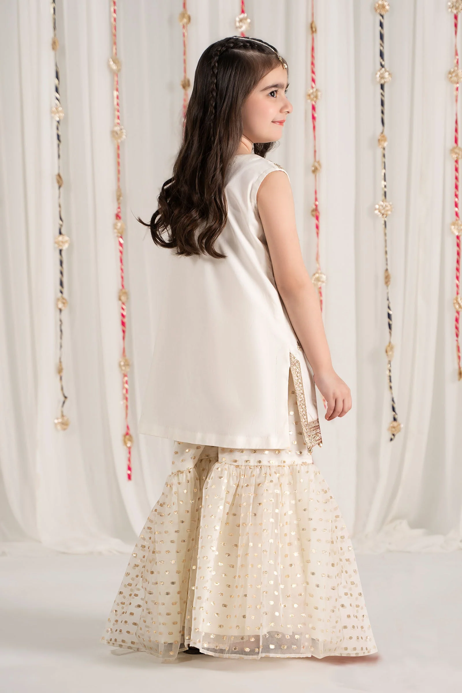 3 Piece Embroidered Cotton Satin Suit - Image 5