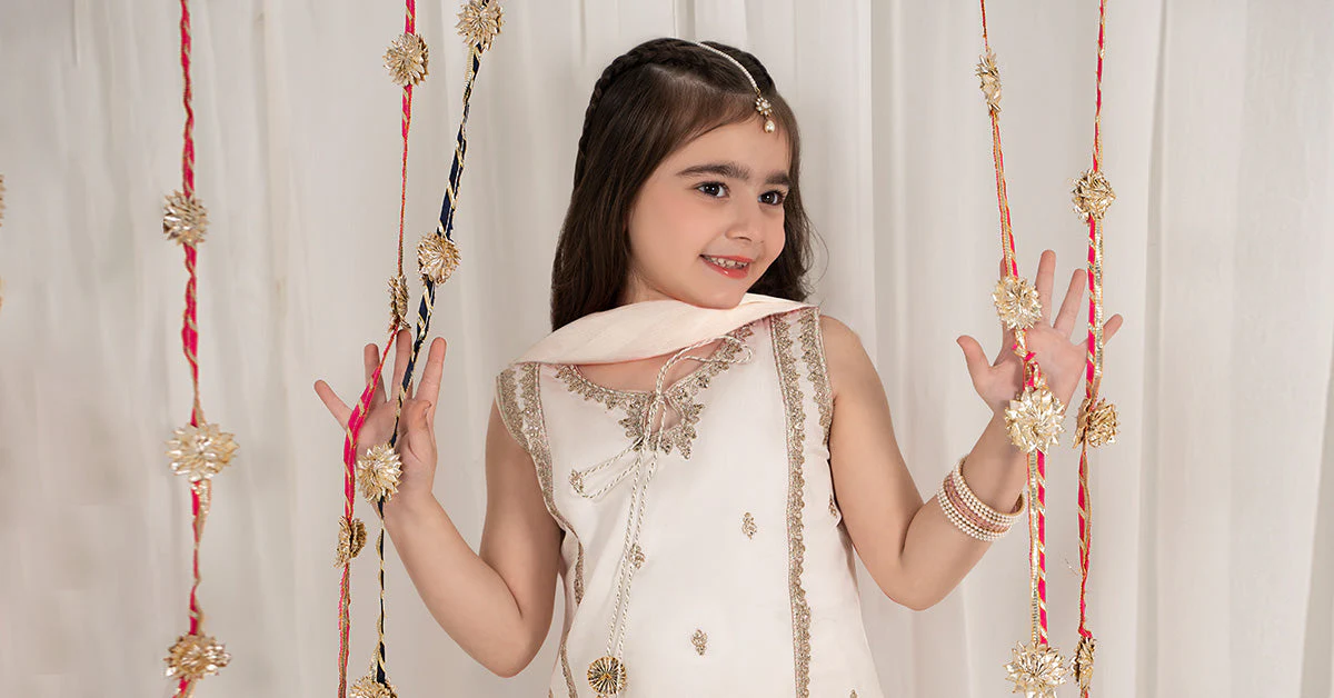 3 Piece Embroidered Cotton Satin Suit - Image 6