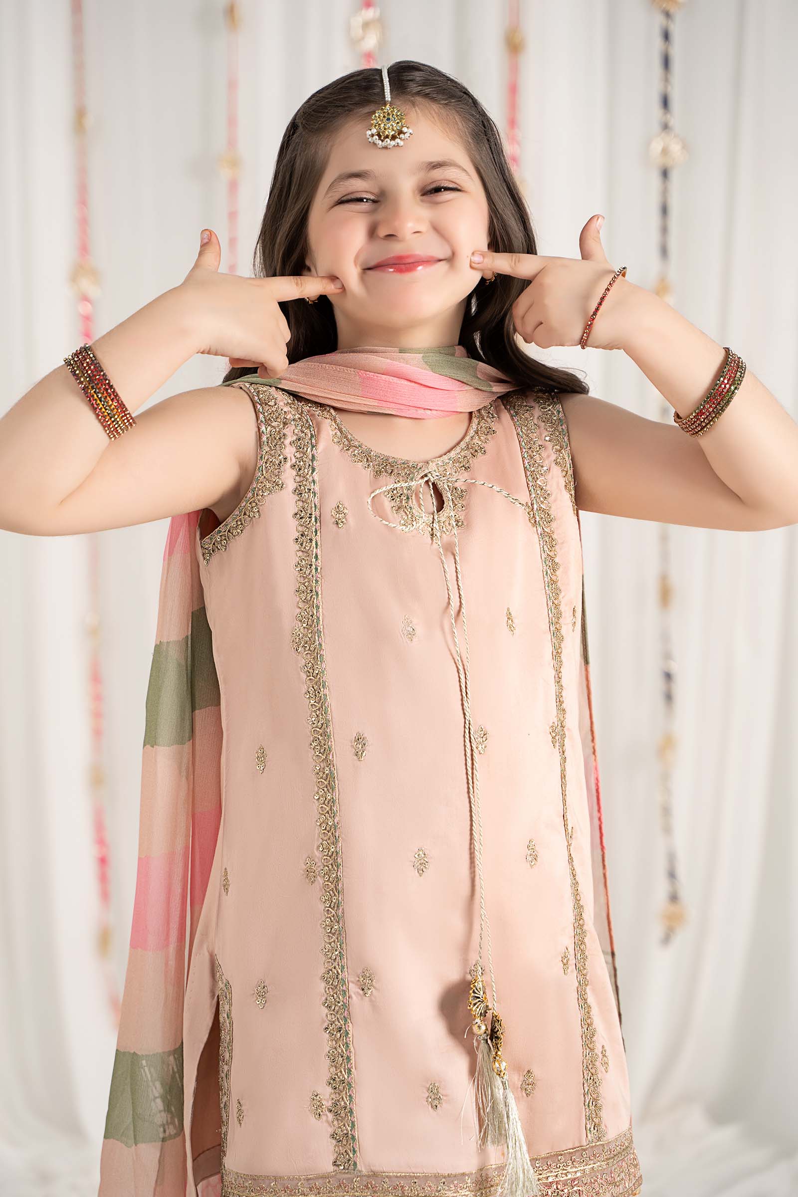 3 Piece Embroidered Cotton Satin Suit - Image 3