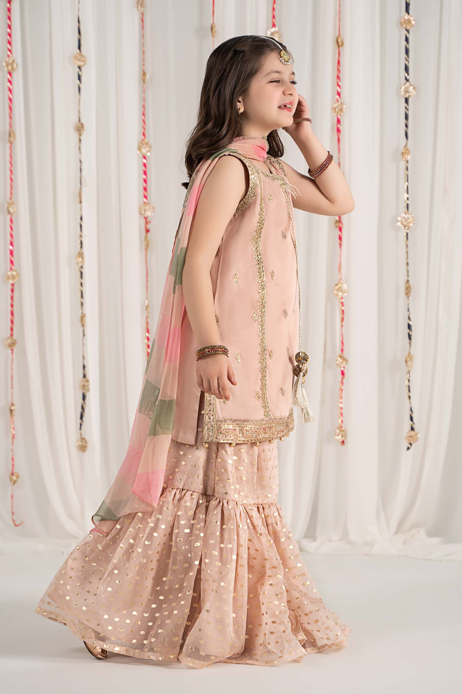 3 Piece Embroidered Cotton Satin Suit - Image 4