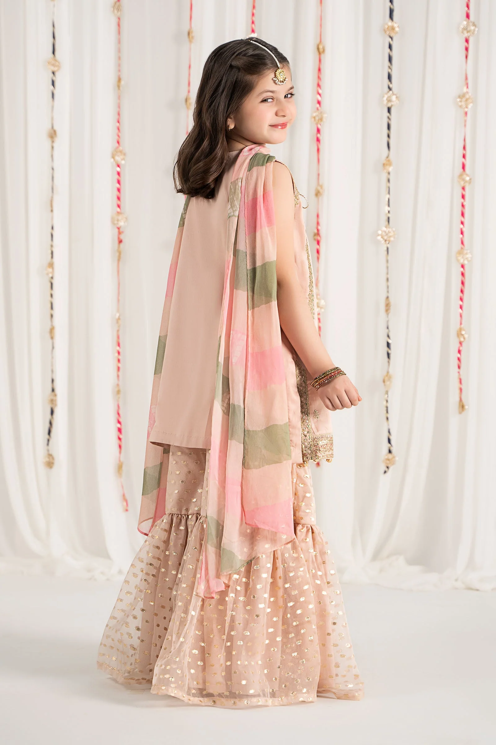 3 Piece Embroidered Cotton Satin Suit - Image 5