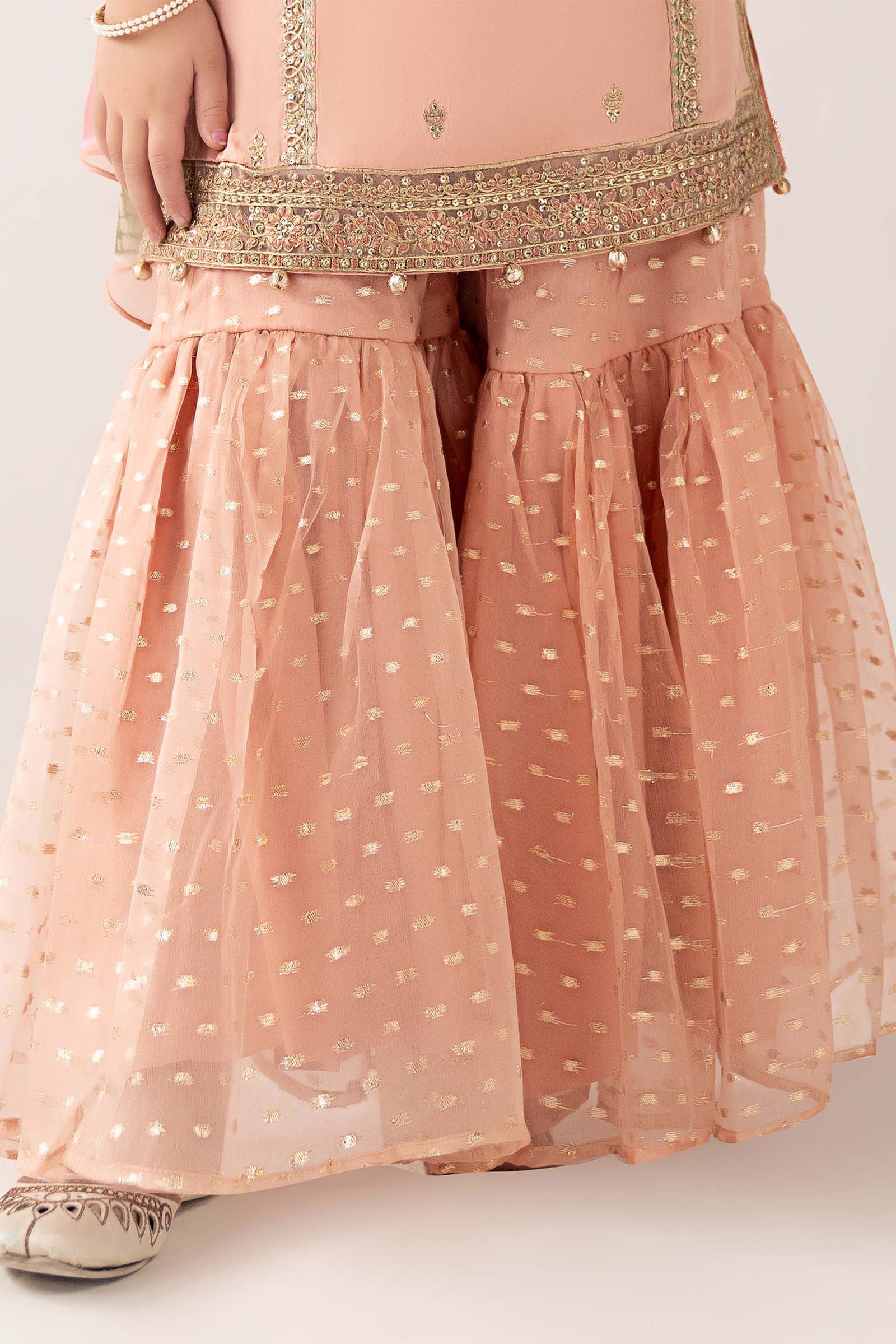 3 Piece Embroidered Cotton Satin Suit - Image 4
