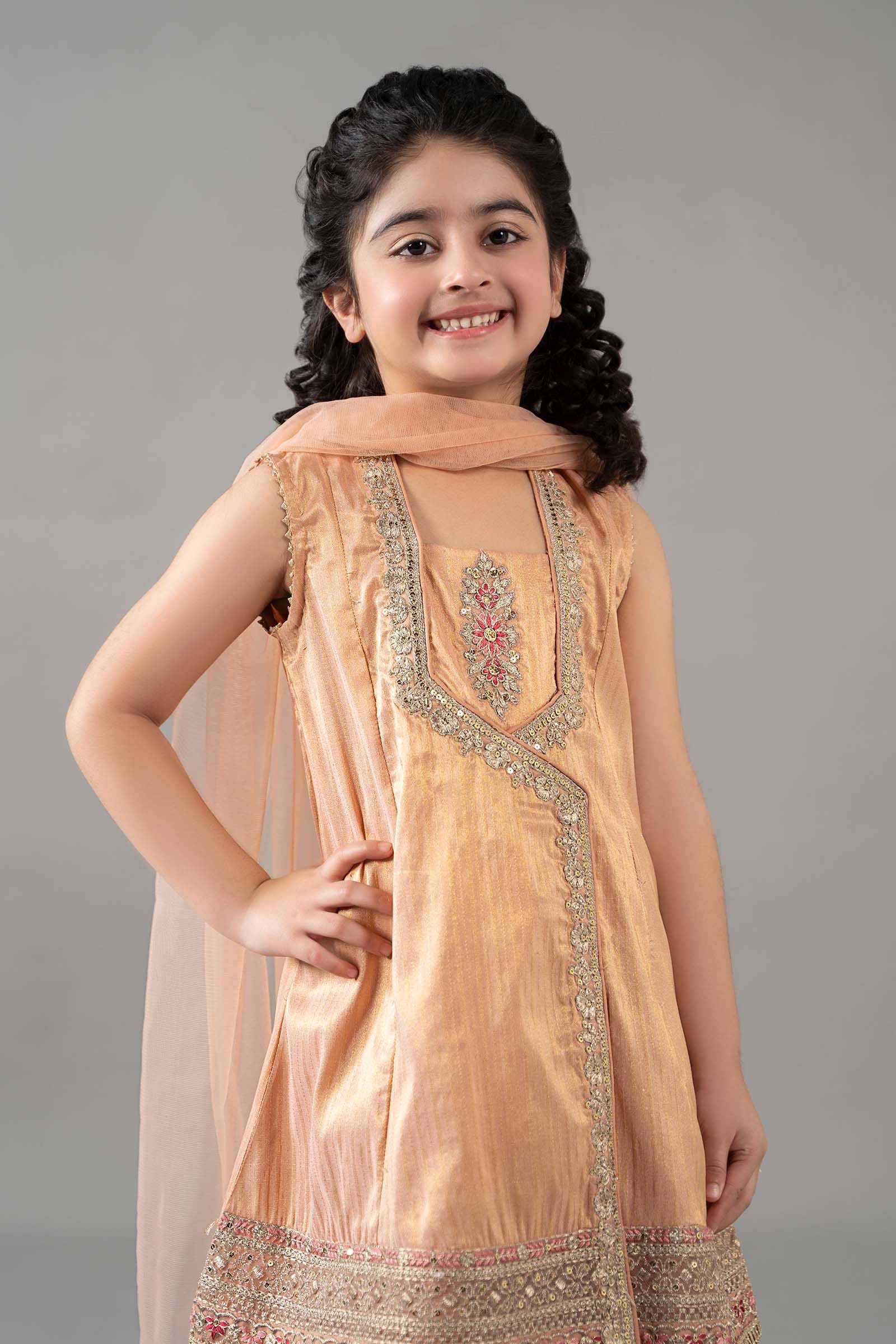 3 Piece Embroidered Cotton Staple Zari Suit - Image 3