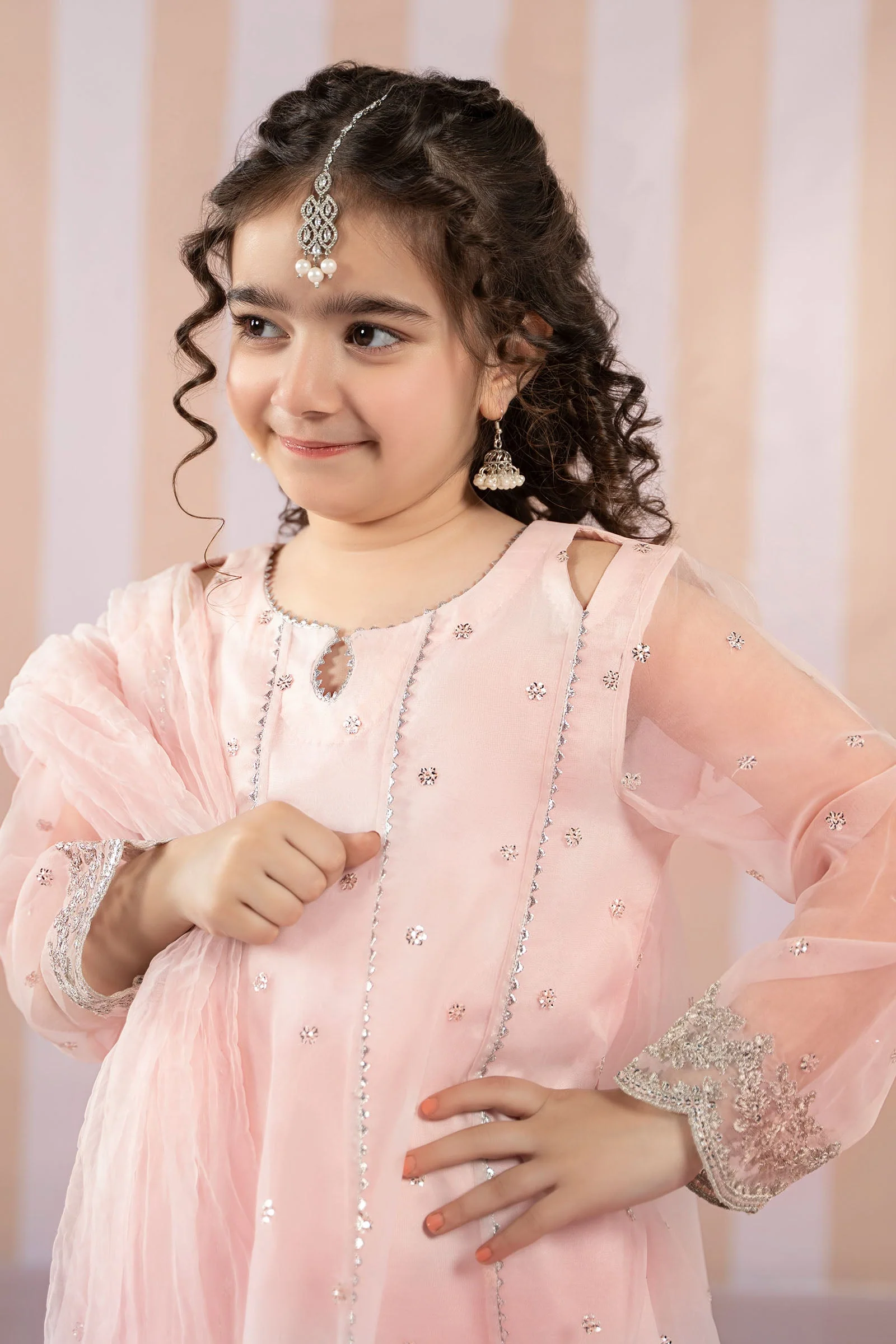 3 Piece Embroidered Organza Suit - Image 4