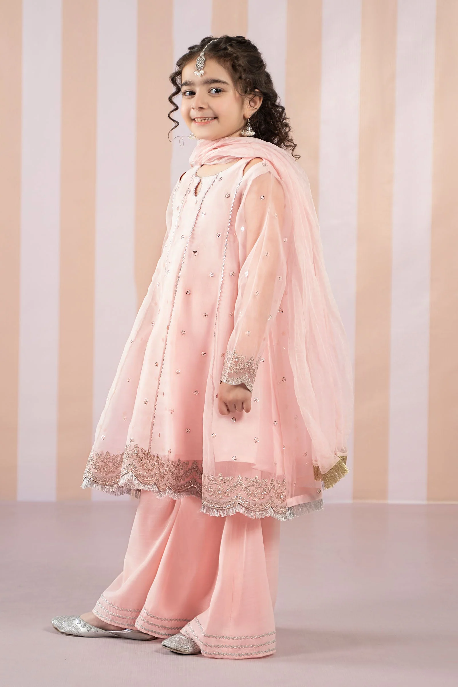3 Piece Embroidered Organza Suit - Image 6