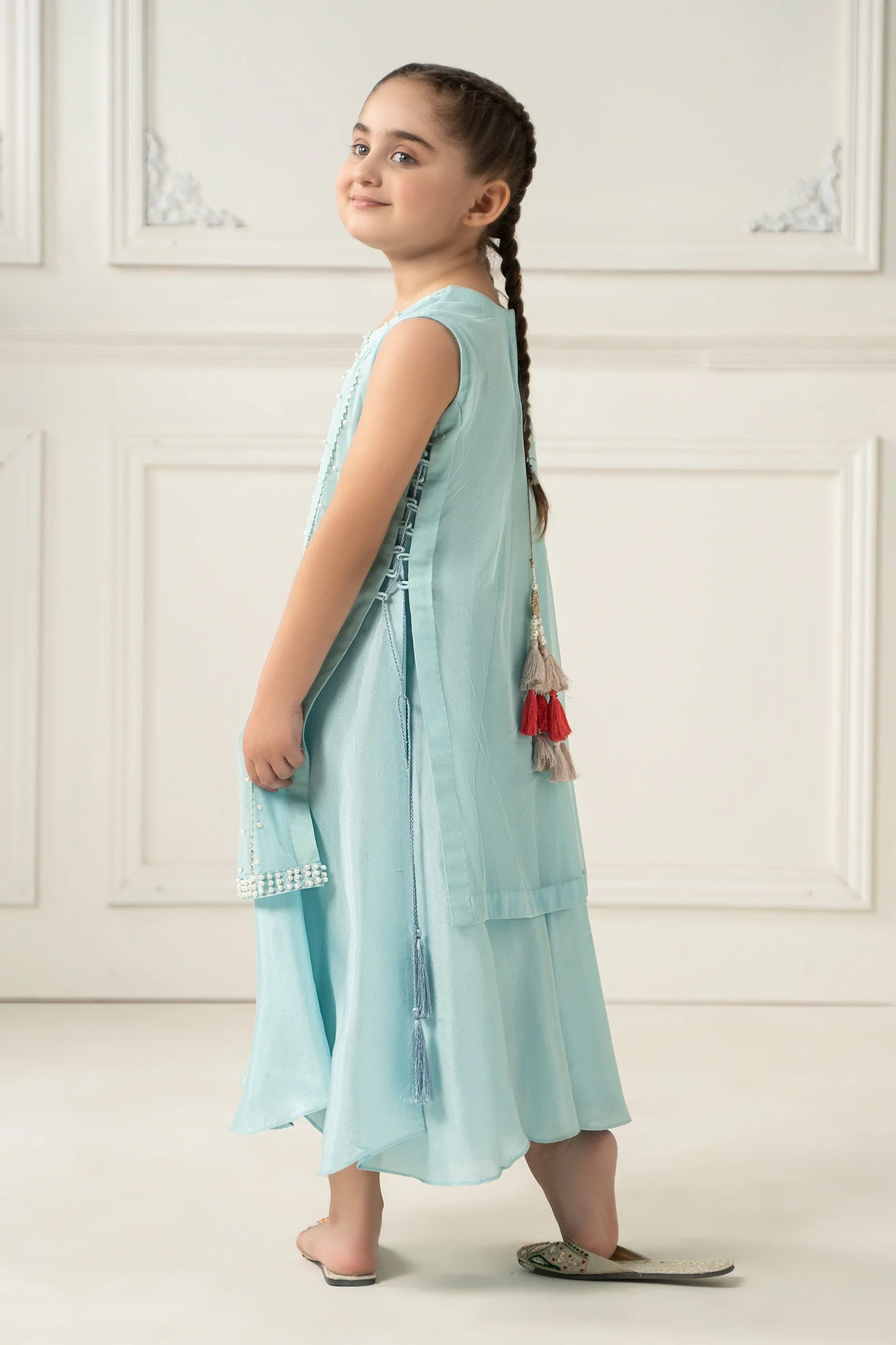2 Piece Embroidered Polyester Net Suit - Image 3