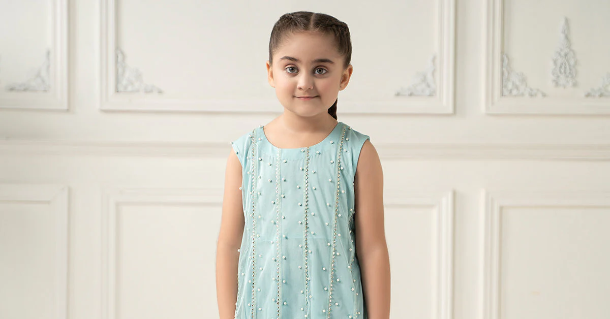 2 Piece Embroidered Polyester Net Suit - Image 4
