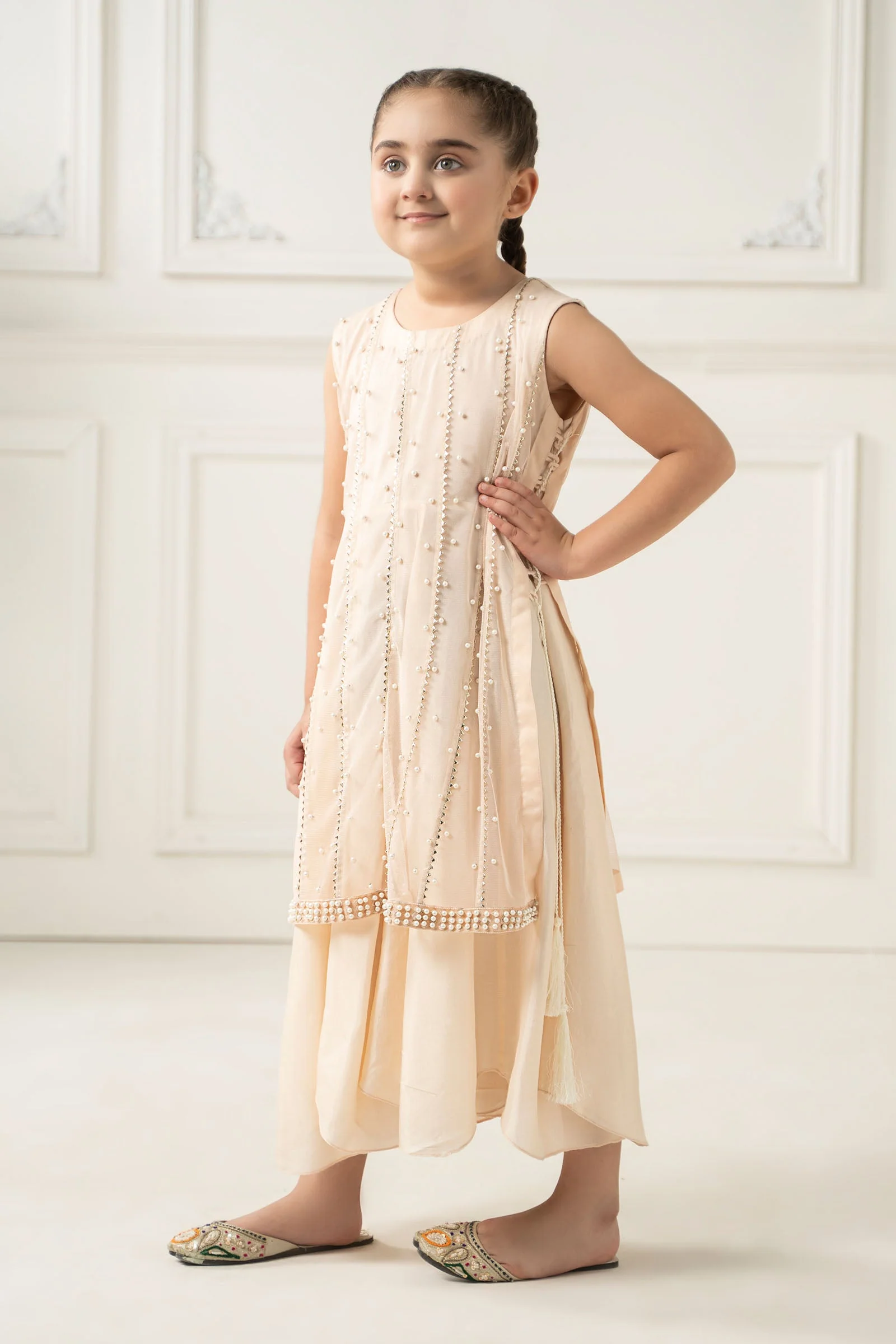 2 Piece Embroidered Polyester Net Suit - Image 4