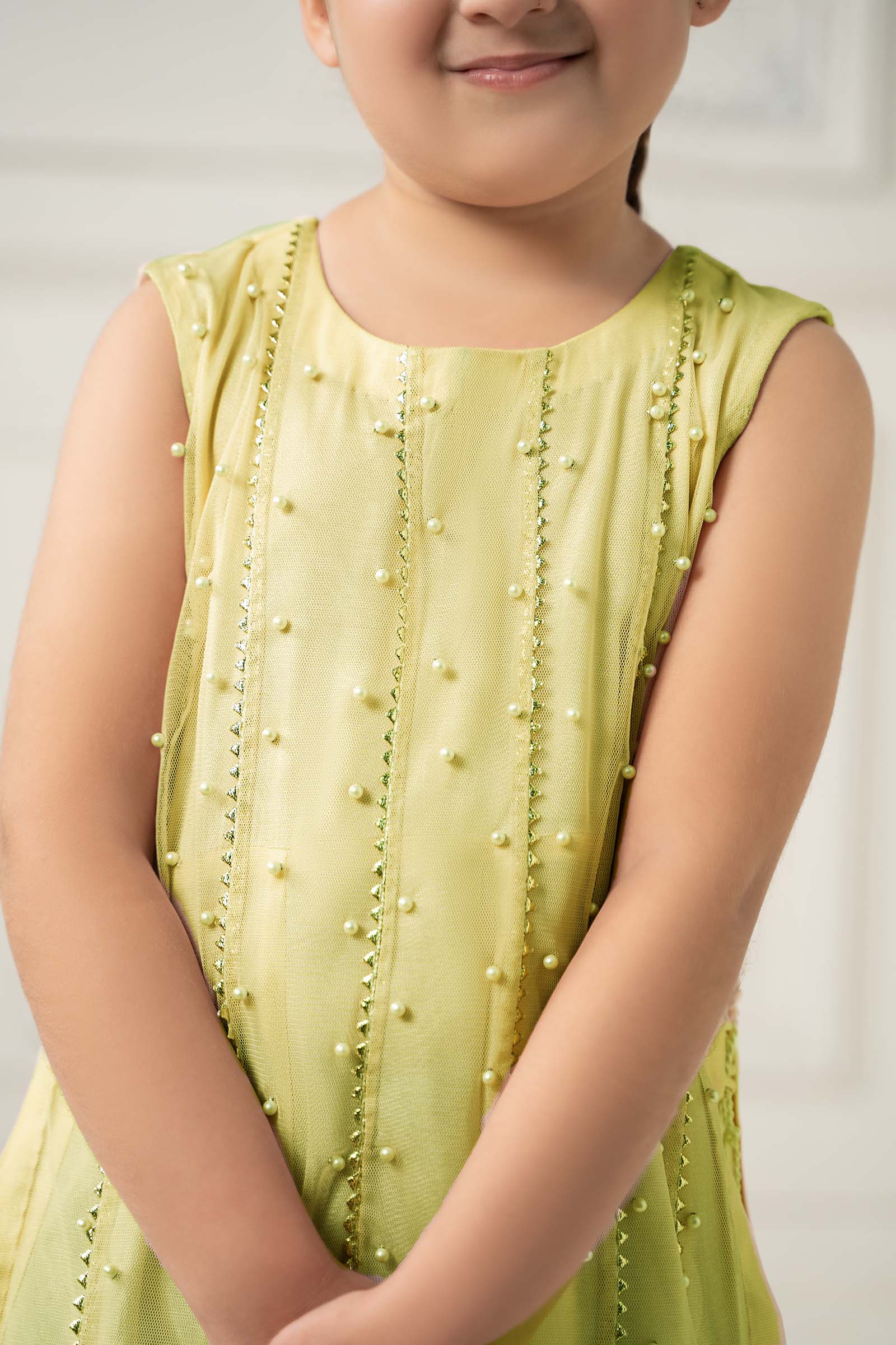 2 Piece Embroidered Polyester Net Suit - Image 3