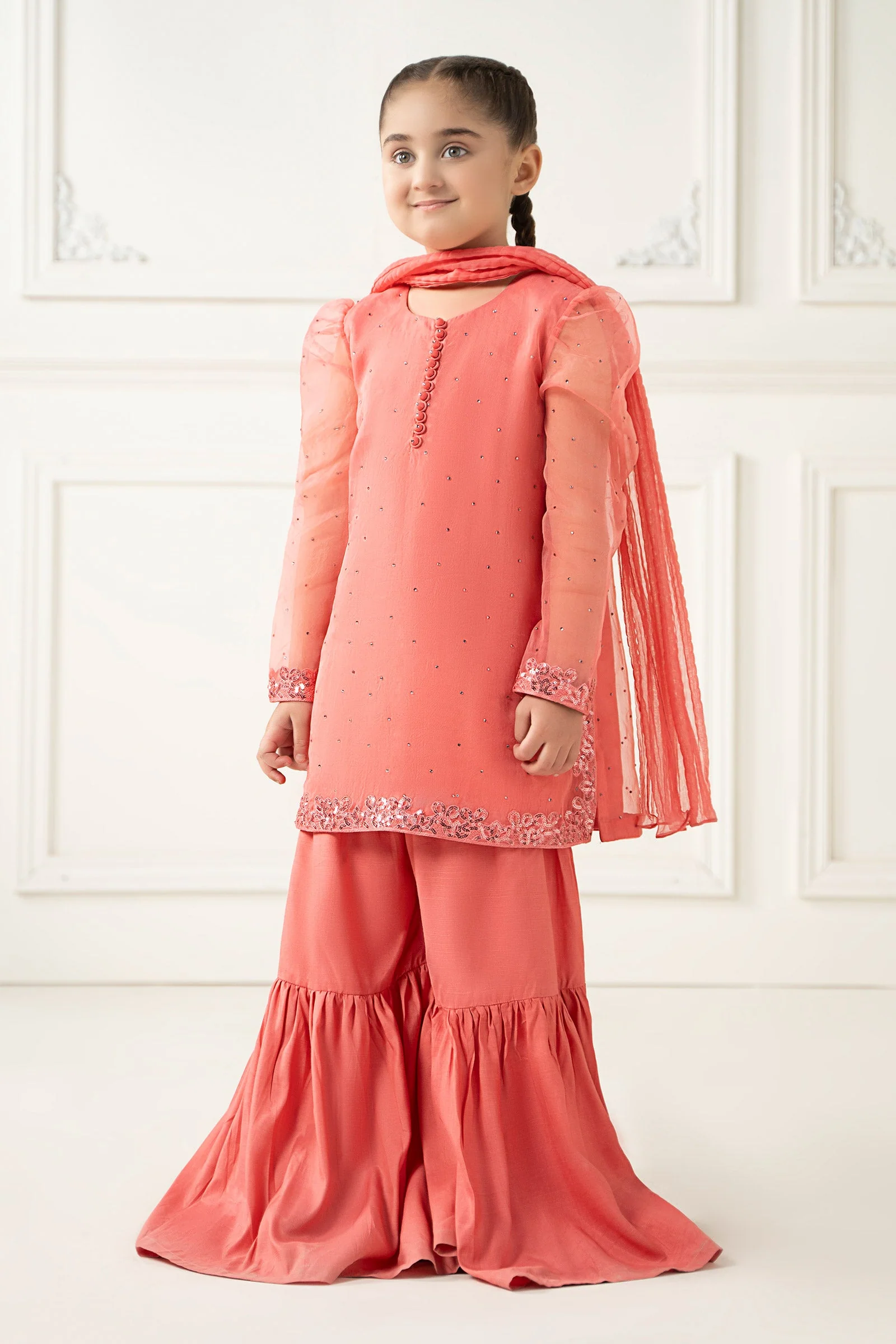3 Piece Dyed Organza Suit - Image 5