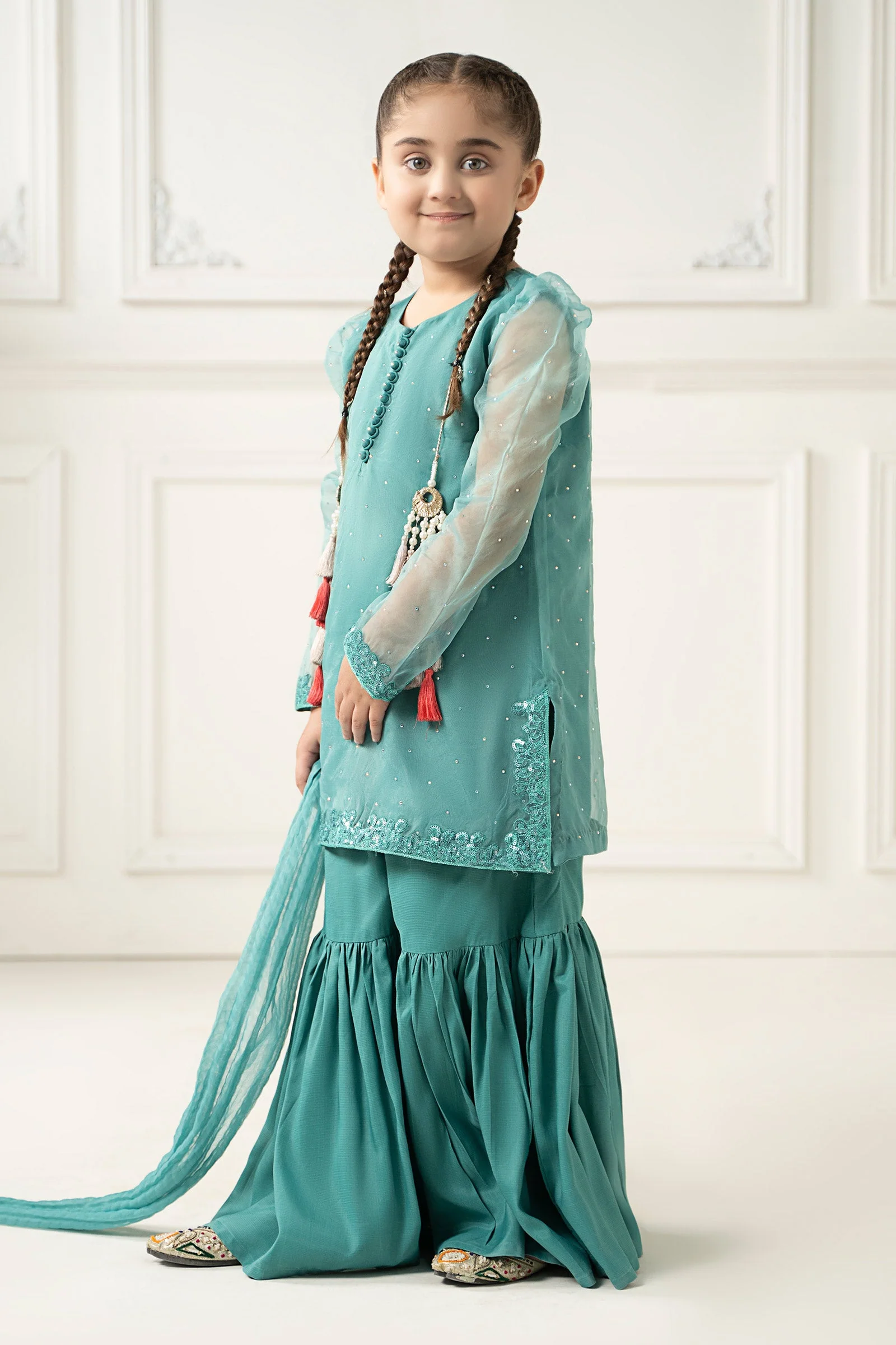 3 Piece Dyed Organza Suit - Image 4