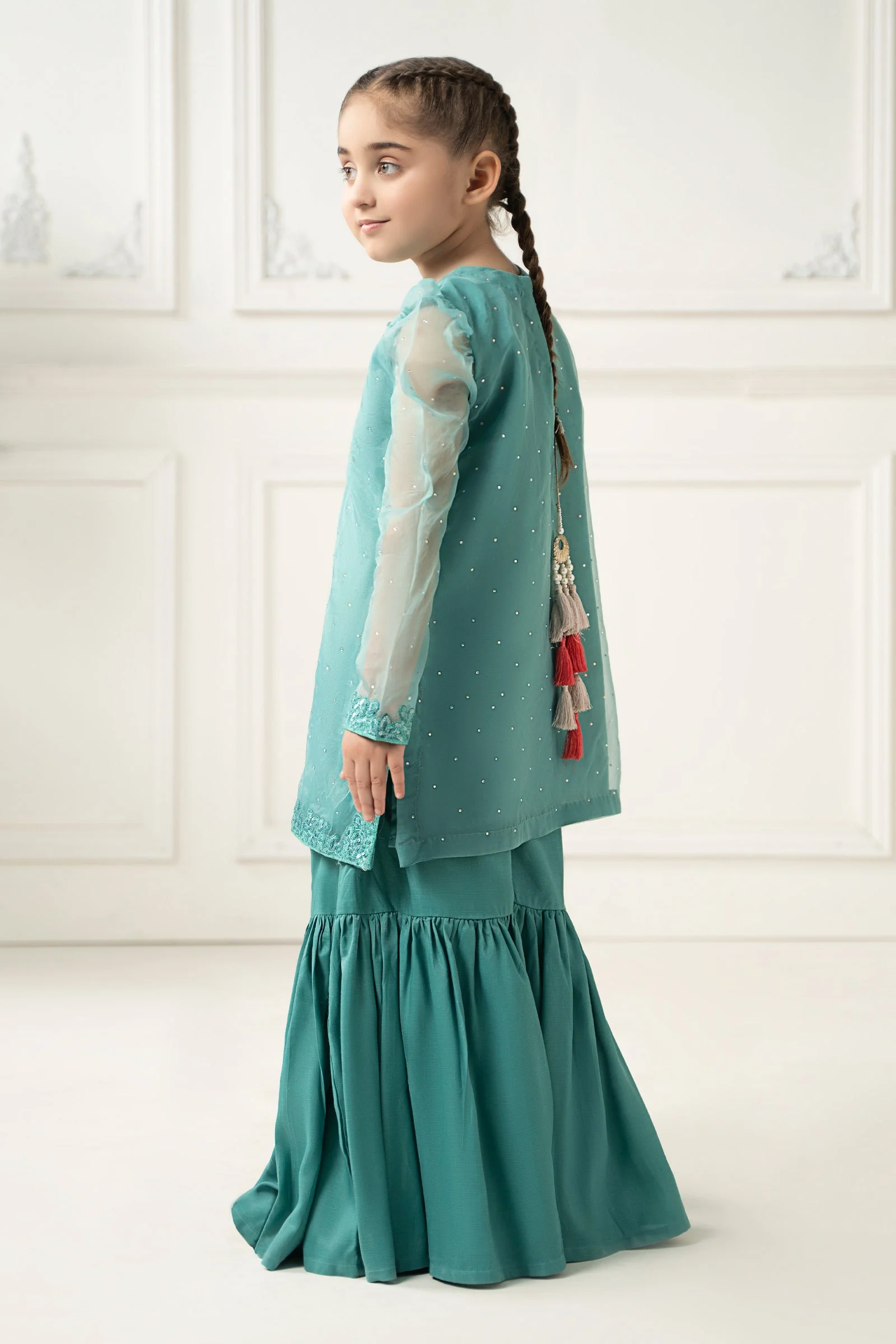 3 Piece Dyed Organza Suit - Image 5