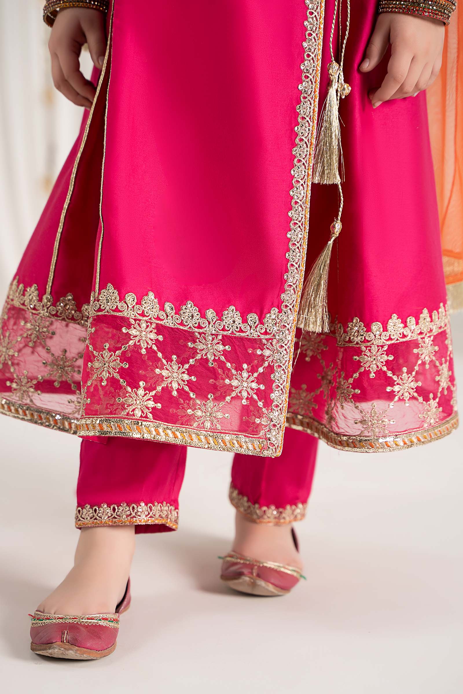 3 Piece Embroidered Cotton Satin Suit - Image 4
