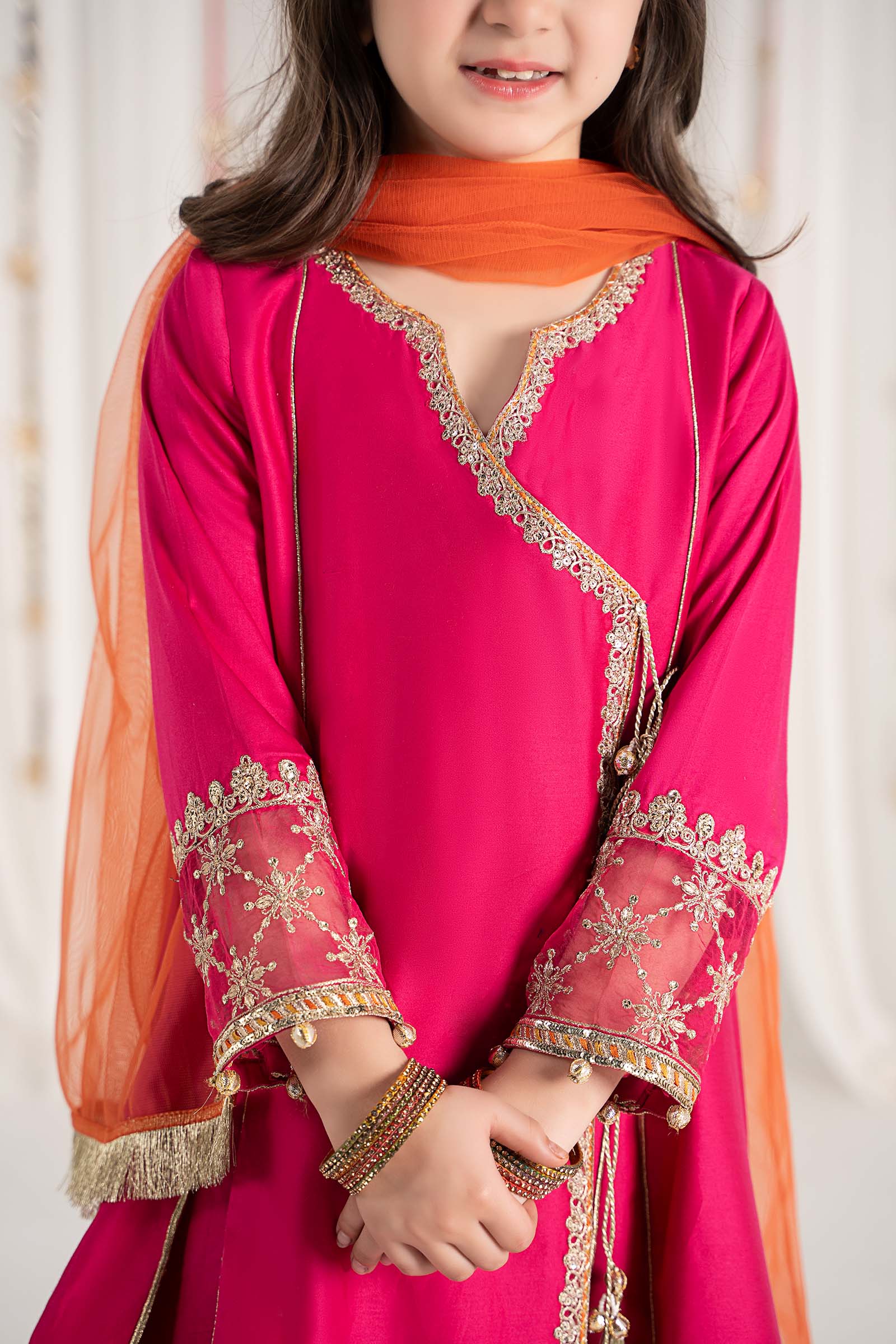 3 Piece Embroidered Cotton Satin Suit - Image 5