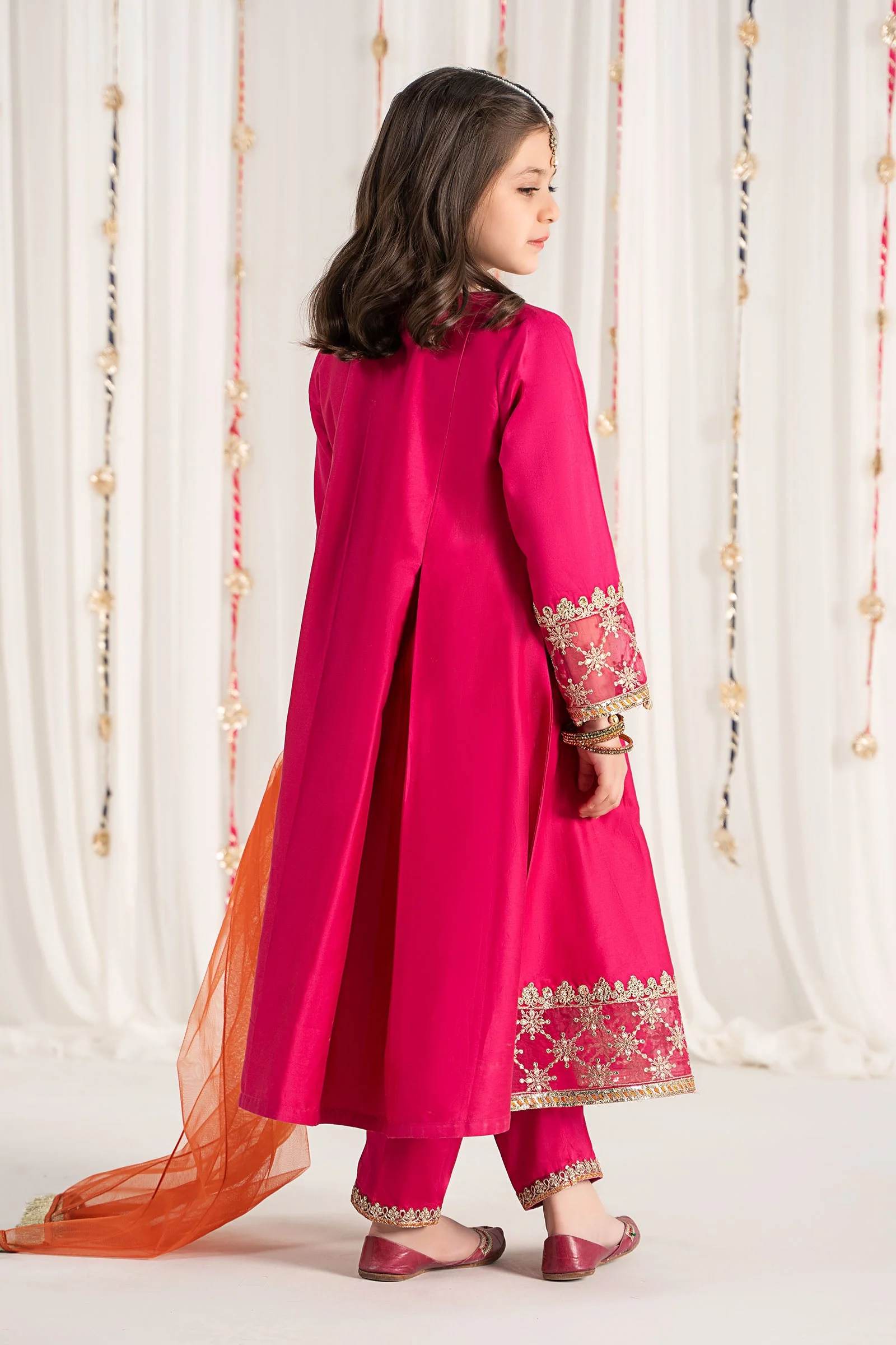 3 Piece Embroidered Cotton Satin Suit - Image 7