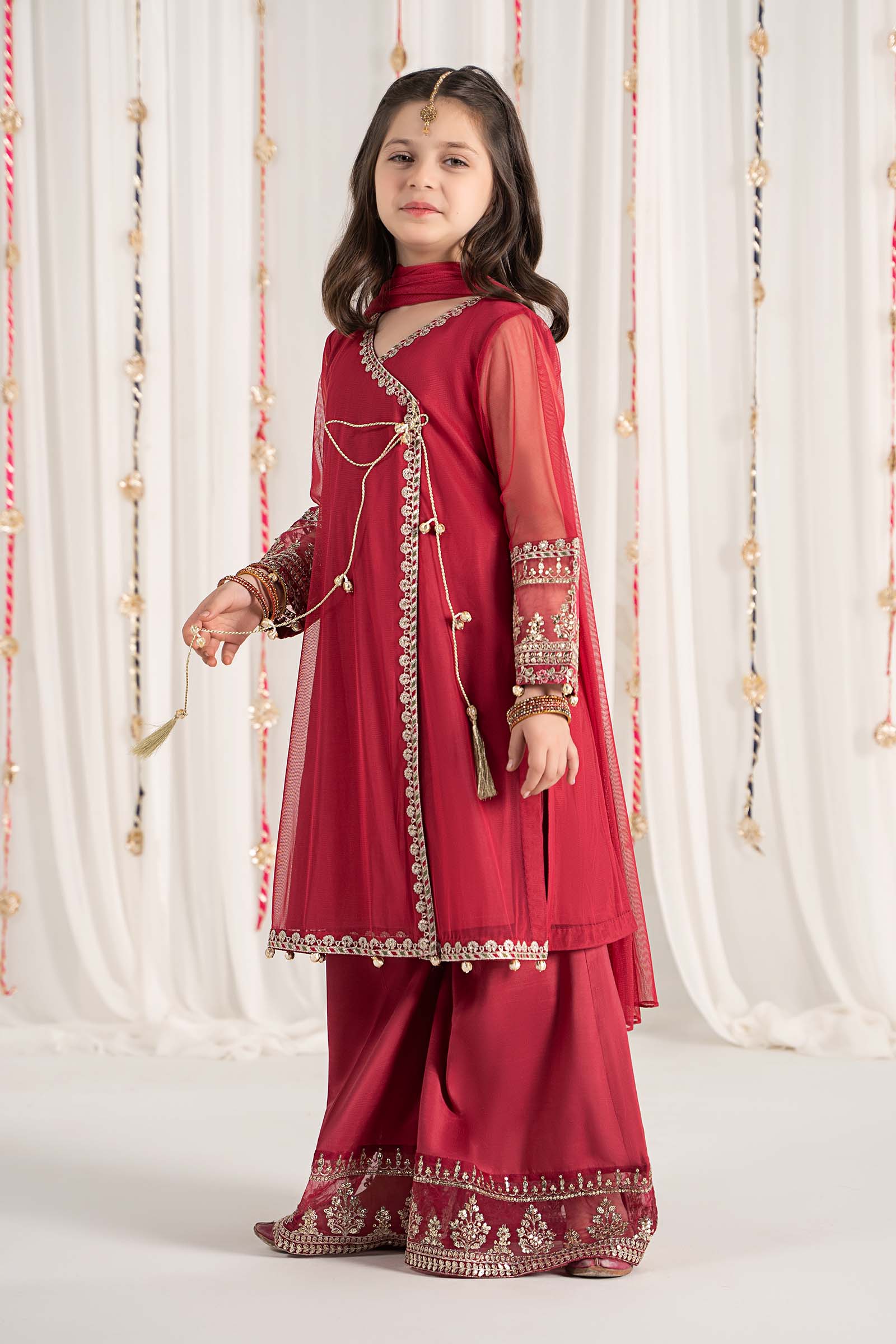 3 Piece Embroidered Polyester Net Suit - Image 4