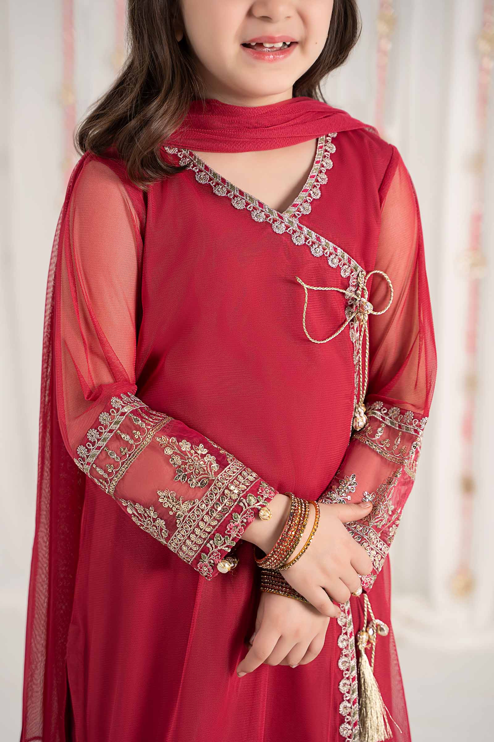 3 Piece Embroidered Polyester Net Suit - Image 5