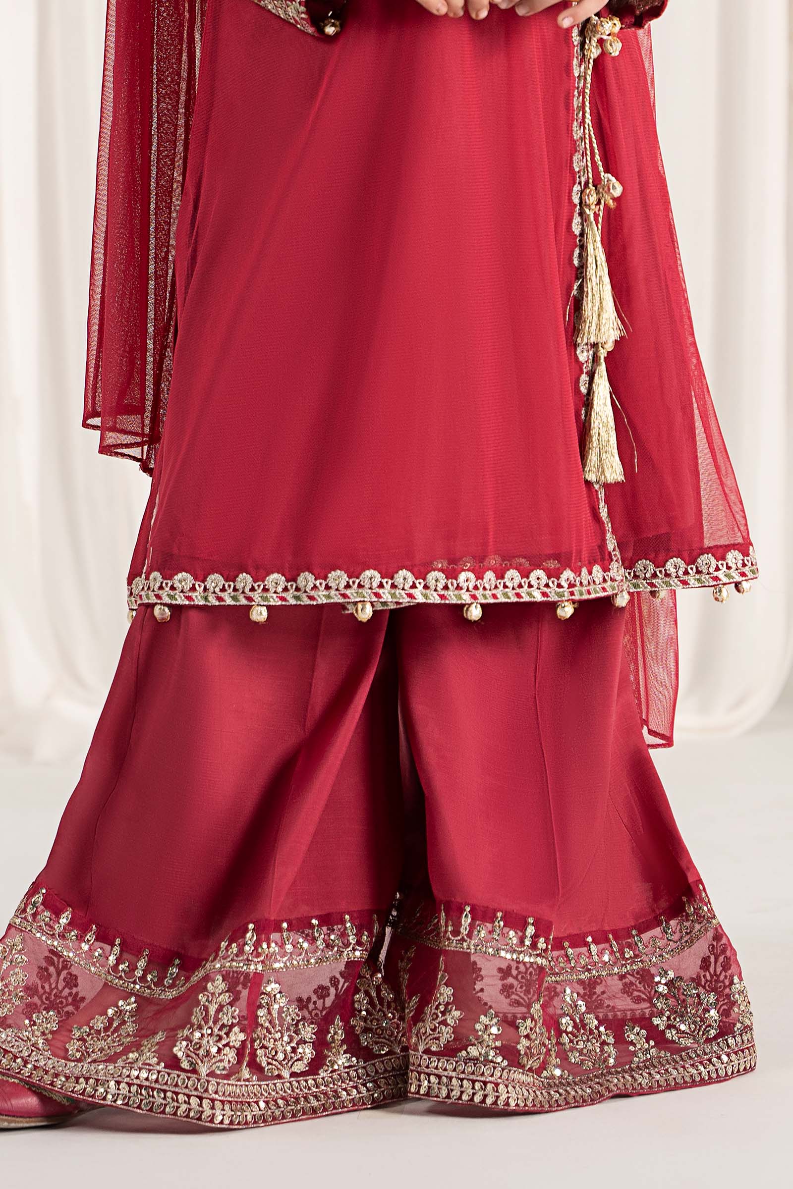 3 Piece Embroidered Polyester Net Suit - Image 6