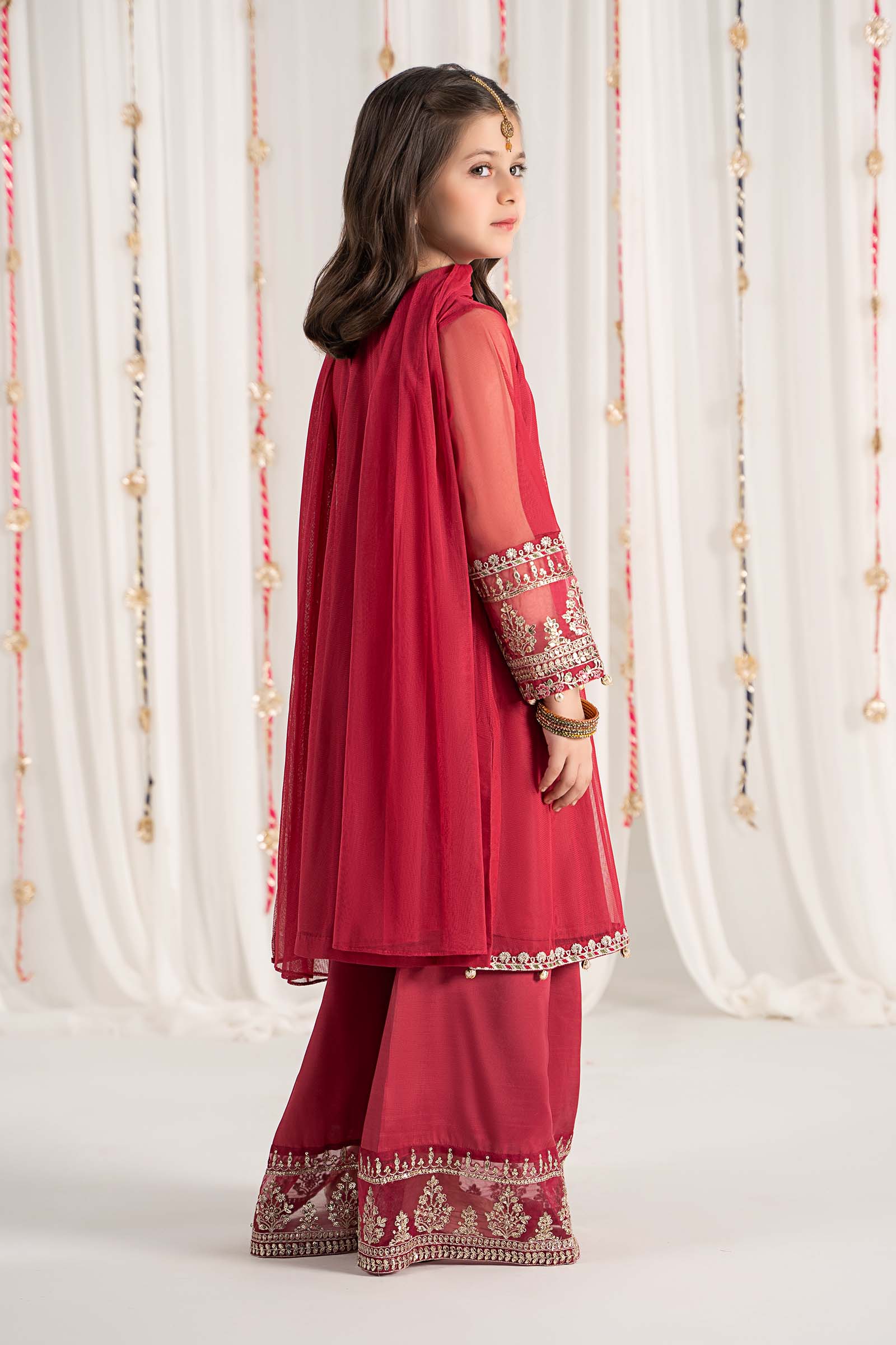 3 Piece Embroidered Polyester Net Suit - Image 7