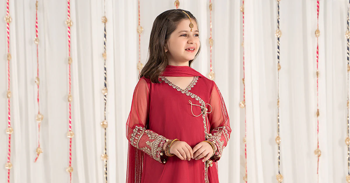 3 Piece Embroidered Polyester Net Suit - Image 8